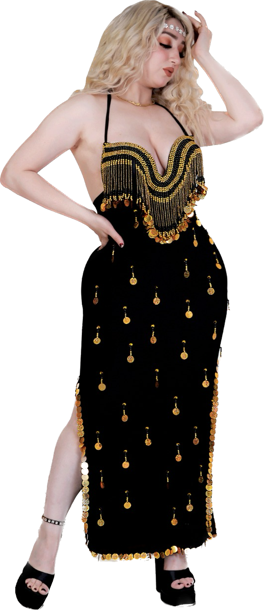 Egyptian Sexy belly dance costume, handmade embroidered belly dance dress unisize بدلة رقص شرقى
