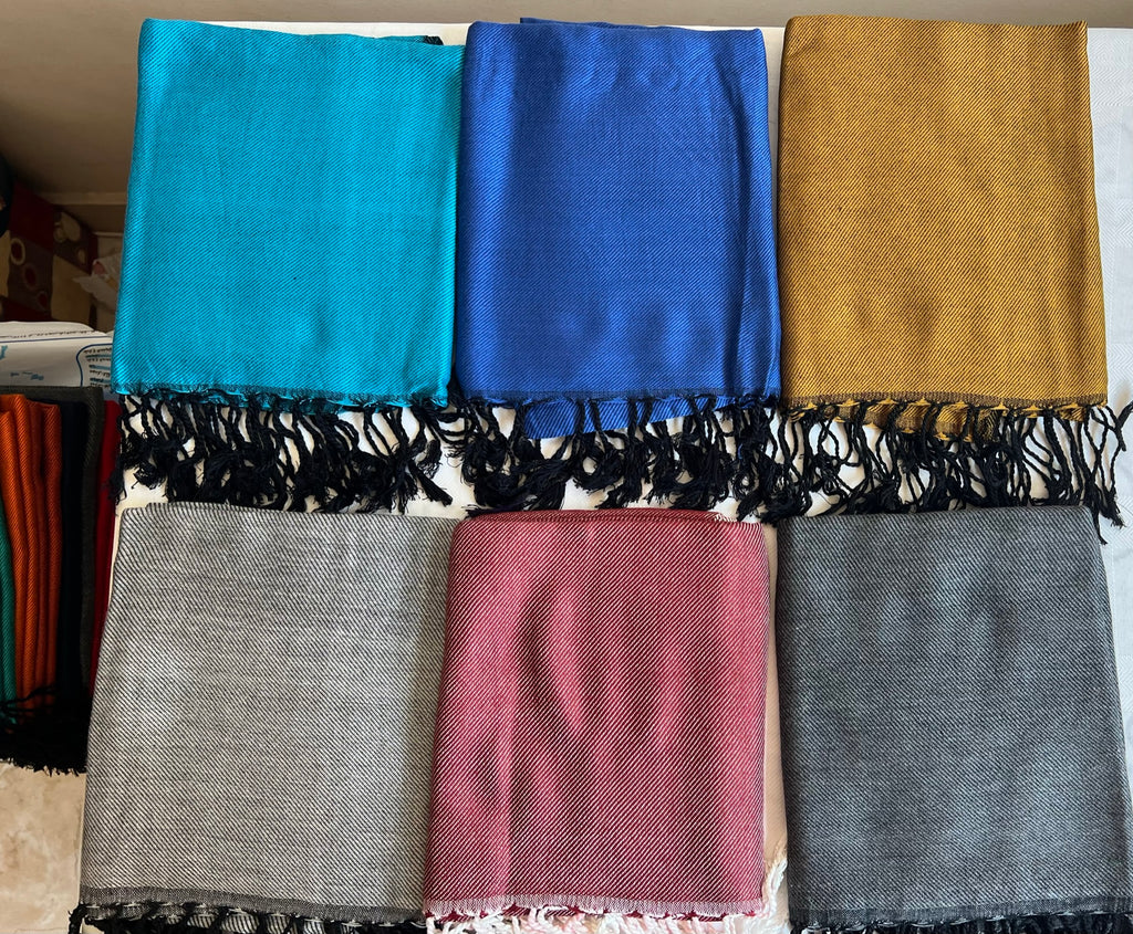 Egyptian Handmade Rectangular Shawl / Scarf for Both Men and Women, high quality Cotton blend handmade fabric, 200 cm length X 60 cm width