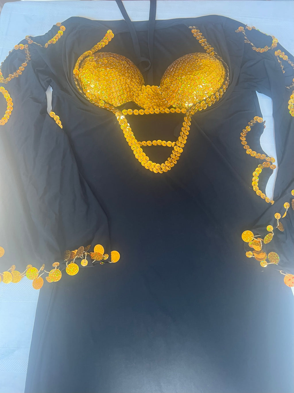 Egyptian Belly Dance Sexy dress with bra, oriental dance costume, بدلة رقص شرقى