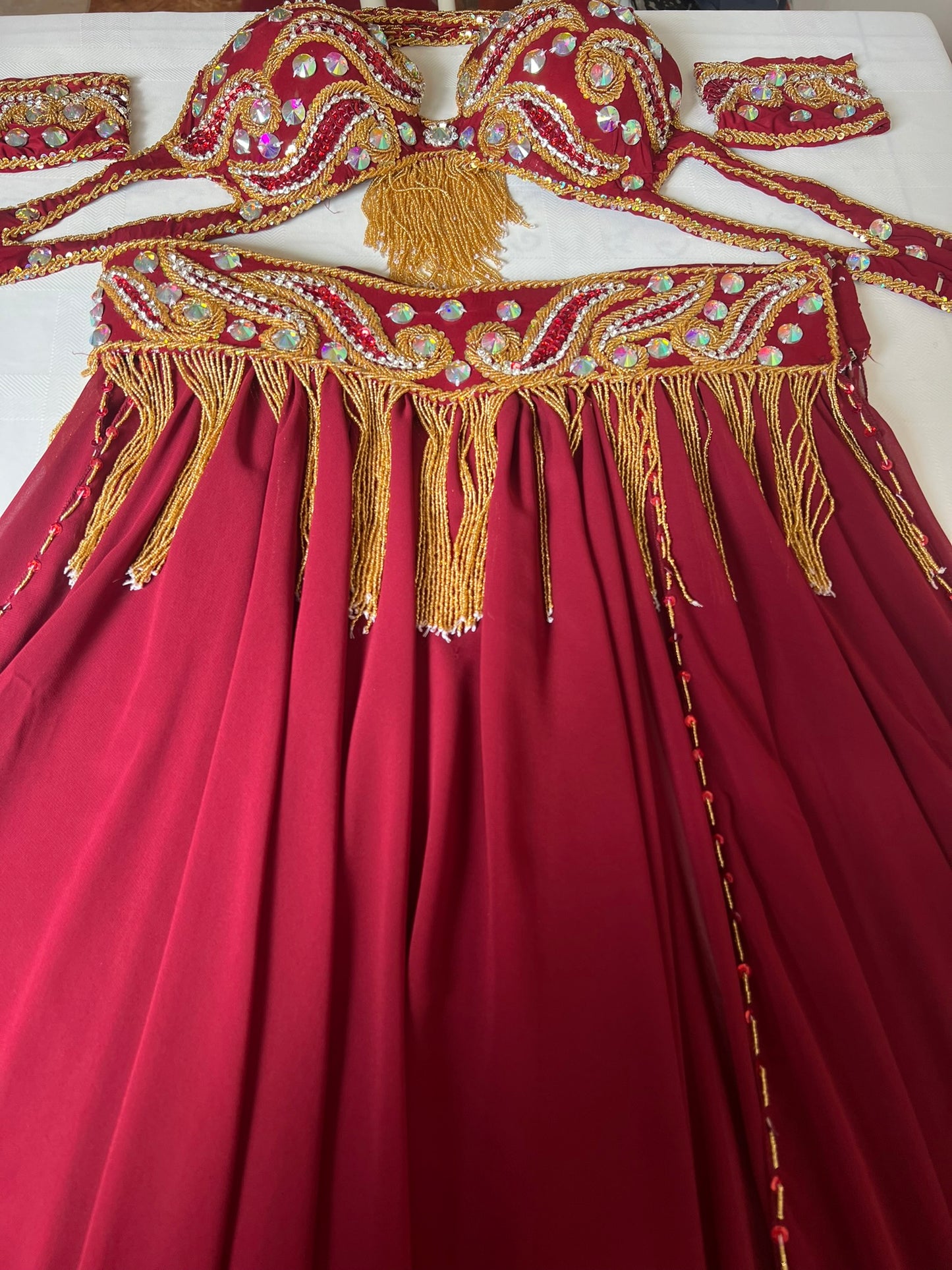 Professional Belly Dance Costume From Egypt BELLYDANCE Custom Made Any Color ,New Handmade Embroidered Outfit, Gypsy oriental dance costume