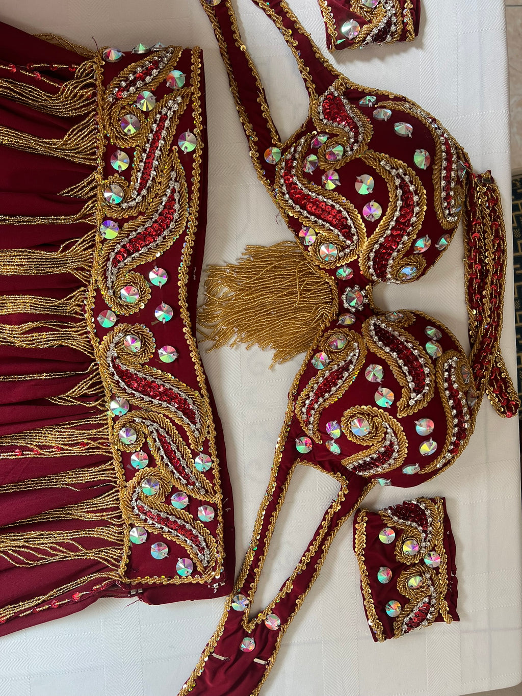 Professional Belly Dance Costume From Egypt BELLYDANCE Custom Made Any Color ,New Handmade Embroidered Outfit, Gypsy oriental dance costume