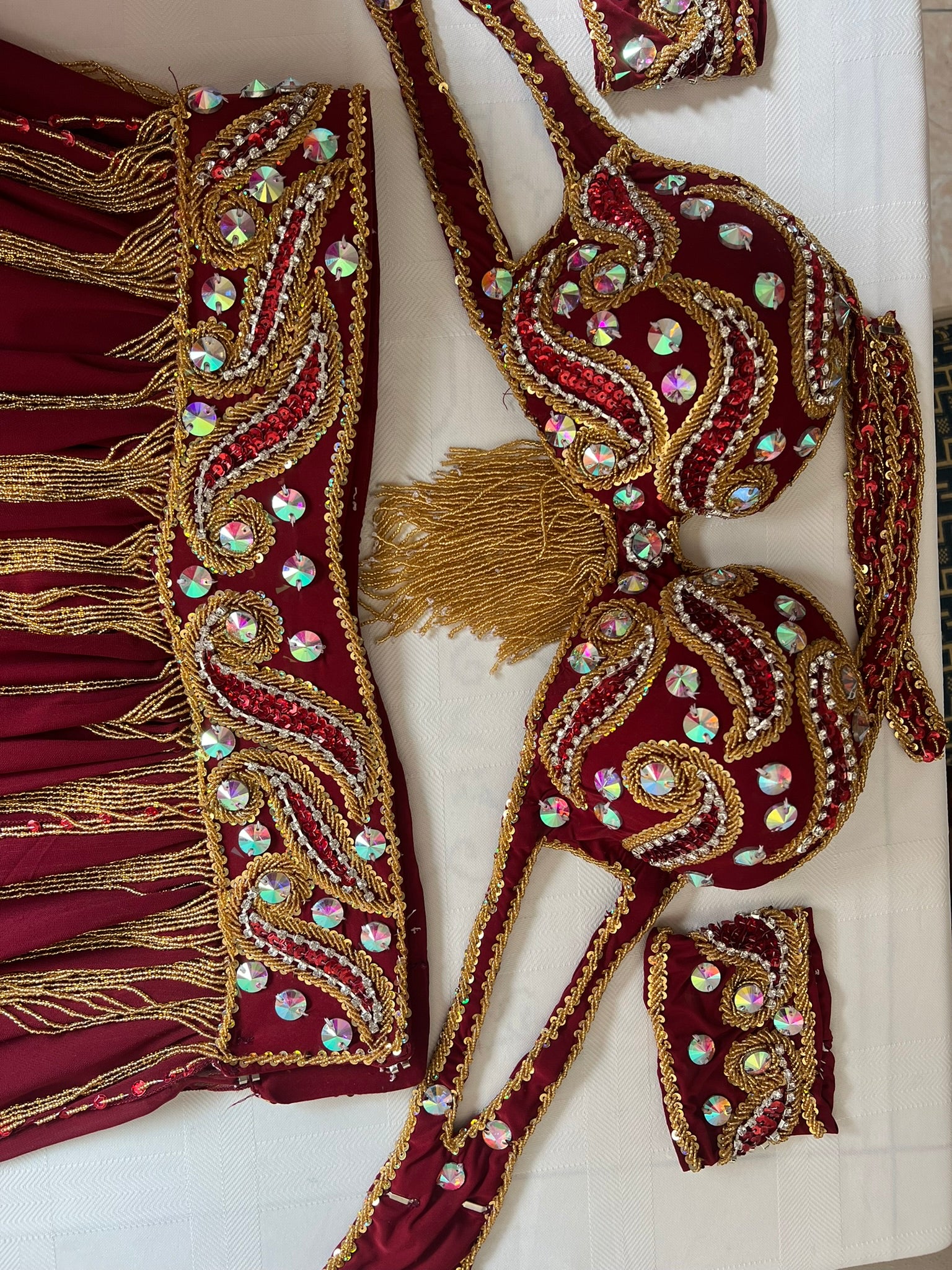 Professional Belly Dance Costume From Egypt BELLYDANCE Custom Made Any Color ,New Handmade Embroidered Outfit, Gypsy oriental dance costume