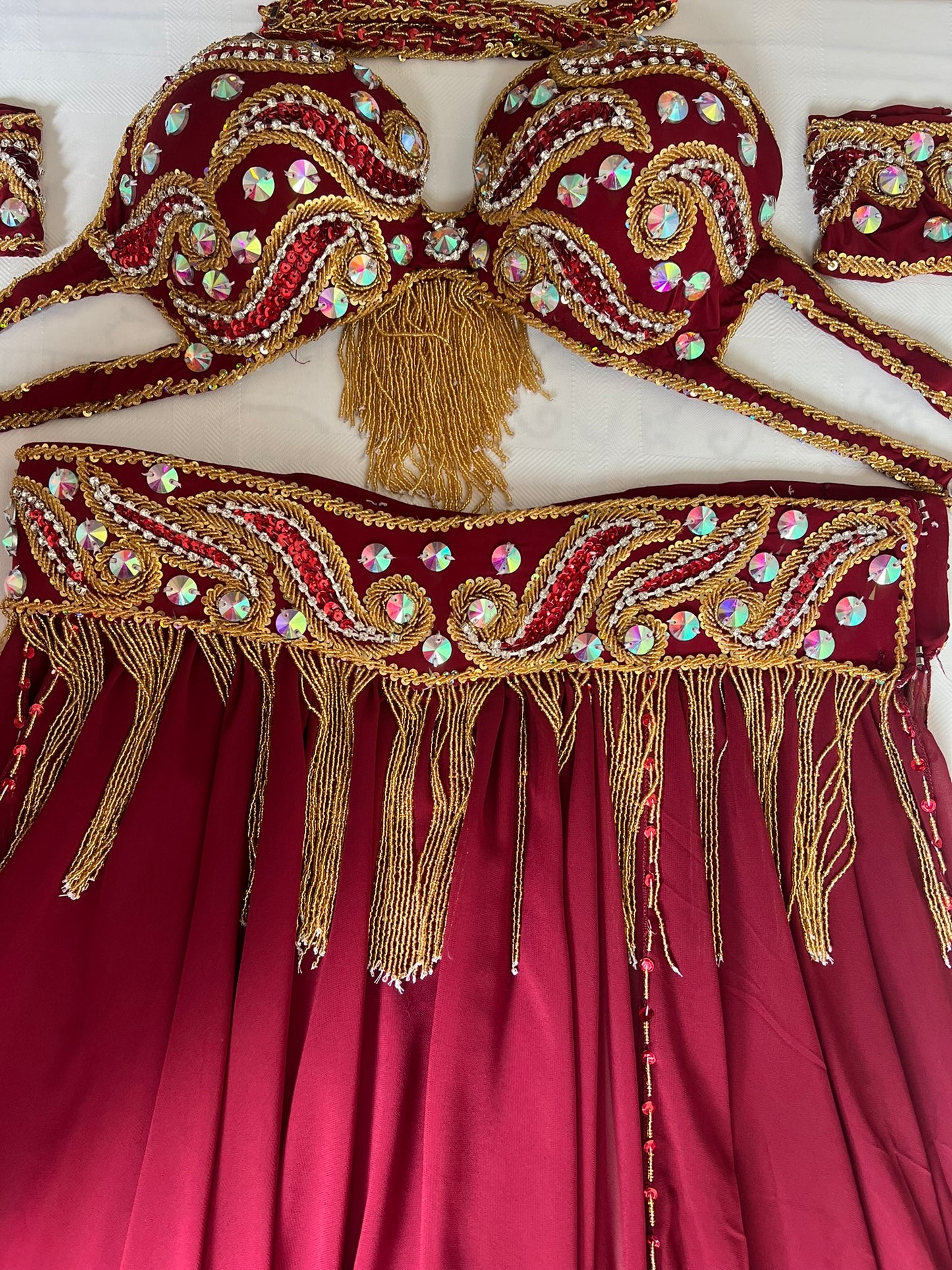 Professional Belly Dance Costume From Egypt BELLYDANCE Custom Made Any Color ,New Handmade Embroidered Outfit, Gypsy oriental dance costume