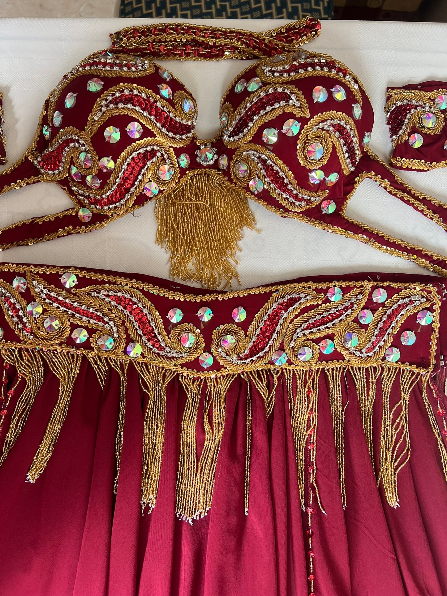 Professional Belly Dance Costume From Egypt BELLYDANCE Custom Made Any Color ,New Handmade Embroidered Outfit, Gypsy oriental dance costume