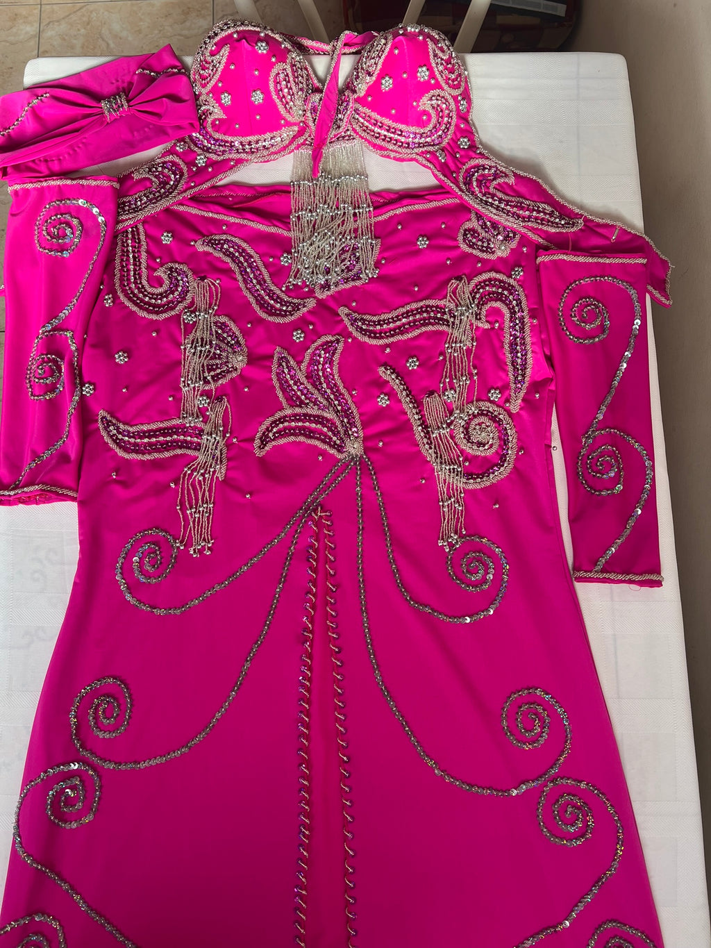 Professional Belly Dance Costume from Egypt Custom-Made belly dance Dress New, Handmade embroidery oriental outfit, any colour for any size.