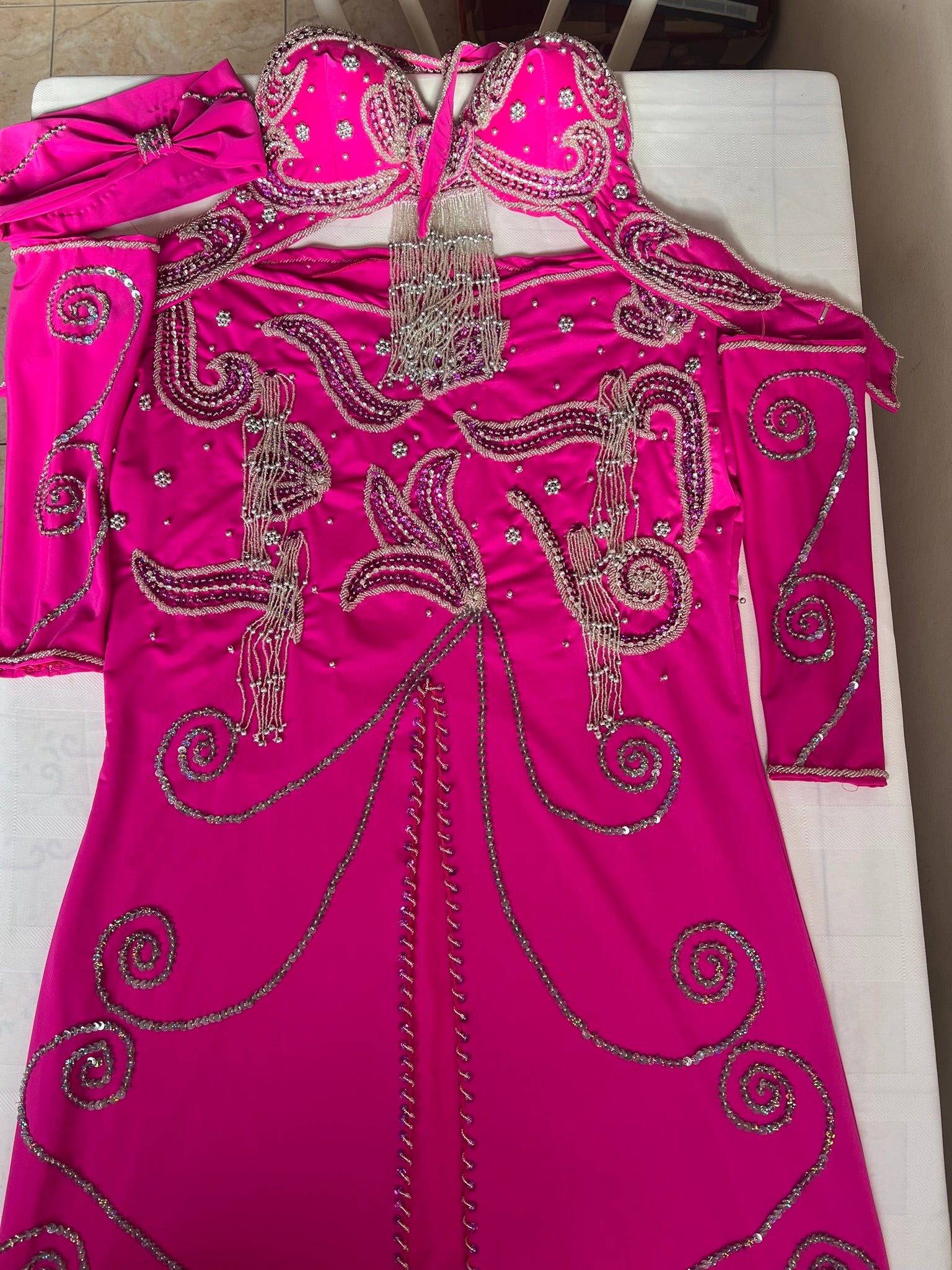 Professional Belly Dance Costume from Egypt Custom-Made belly dance Dress New, Handmade embroidery oriental outfit, any colour for any size.