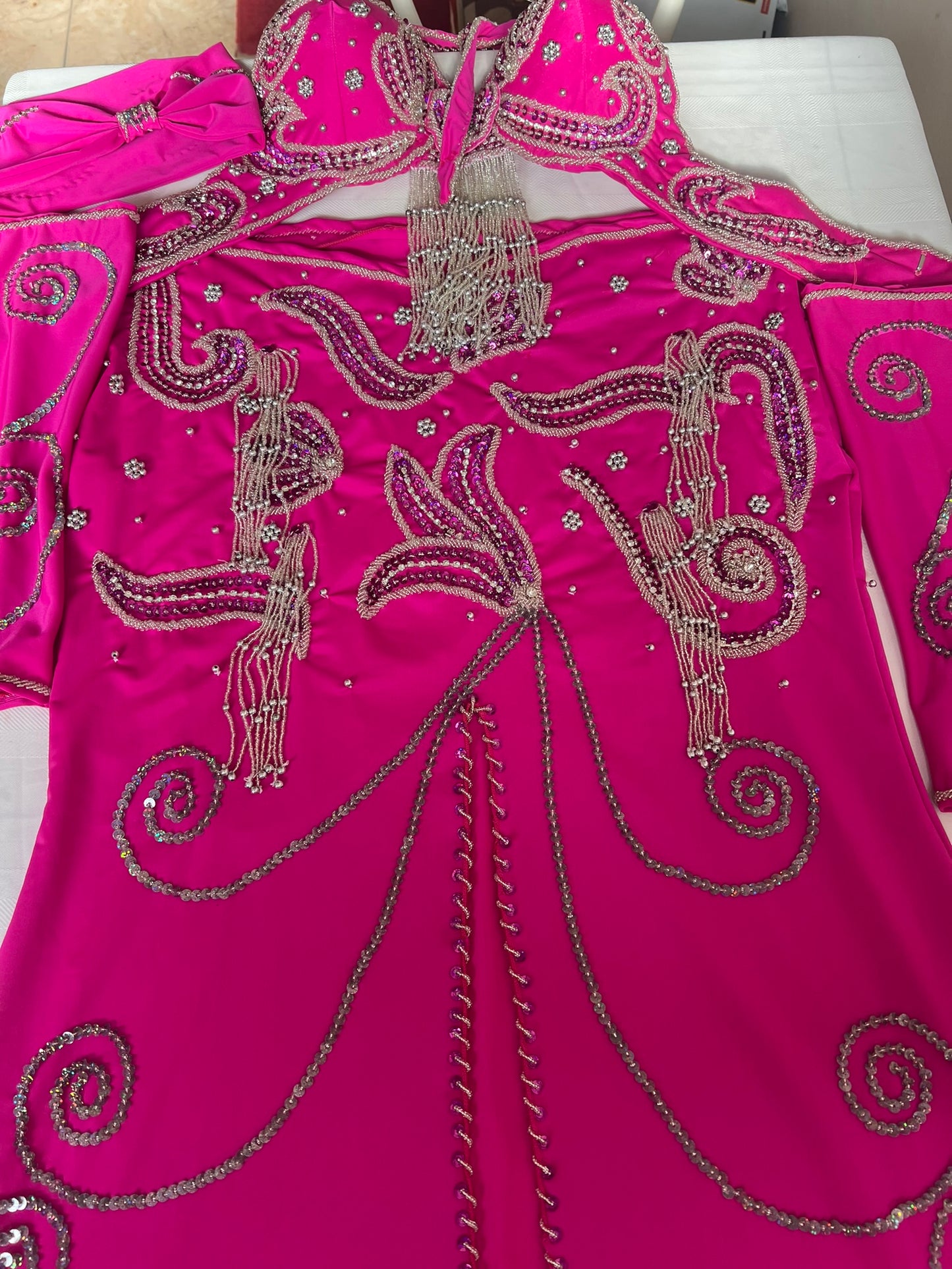 Professional Belly Dance Costume from Egypt Custom-Made belly dance Dress New, Handmade embroidery oriental outfit, any colour for any size.