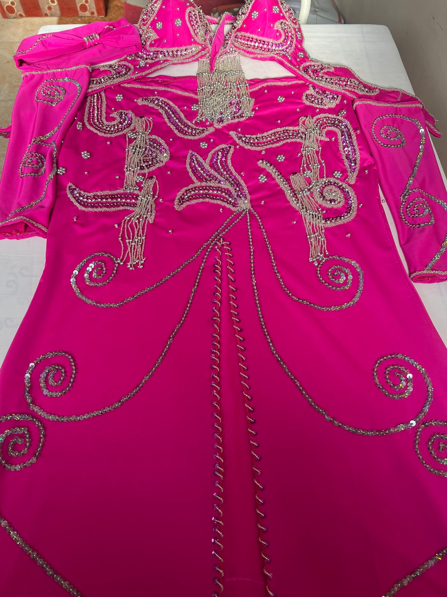 Professional Belly Dance Costume from Egypt Custom-Made belly dance Dress New, Handmade embroidery oriental outfit, any colour for any size.