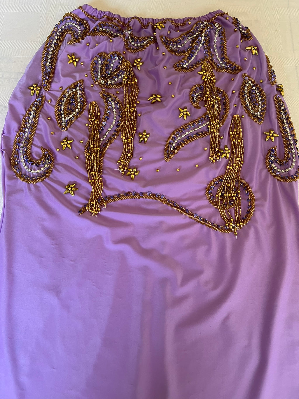 Elegant light purple professional belly dance costume, Luxurious custom dance set