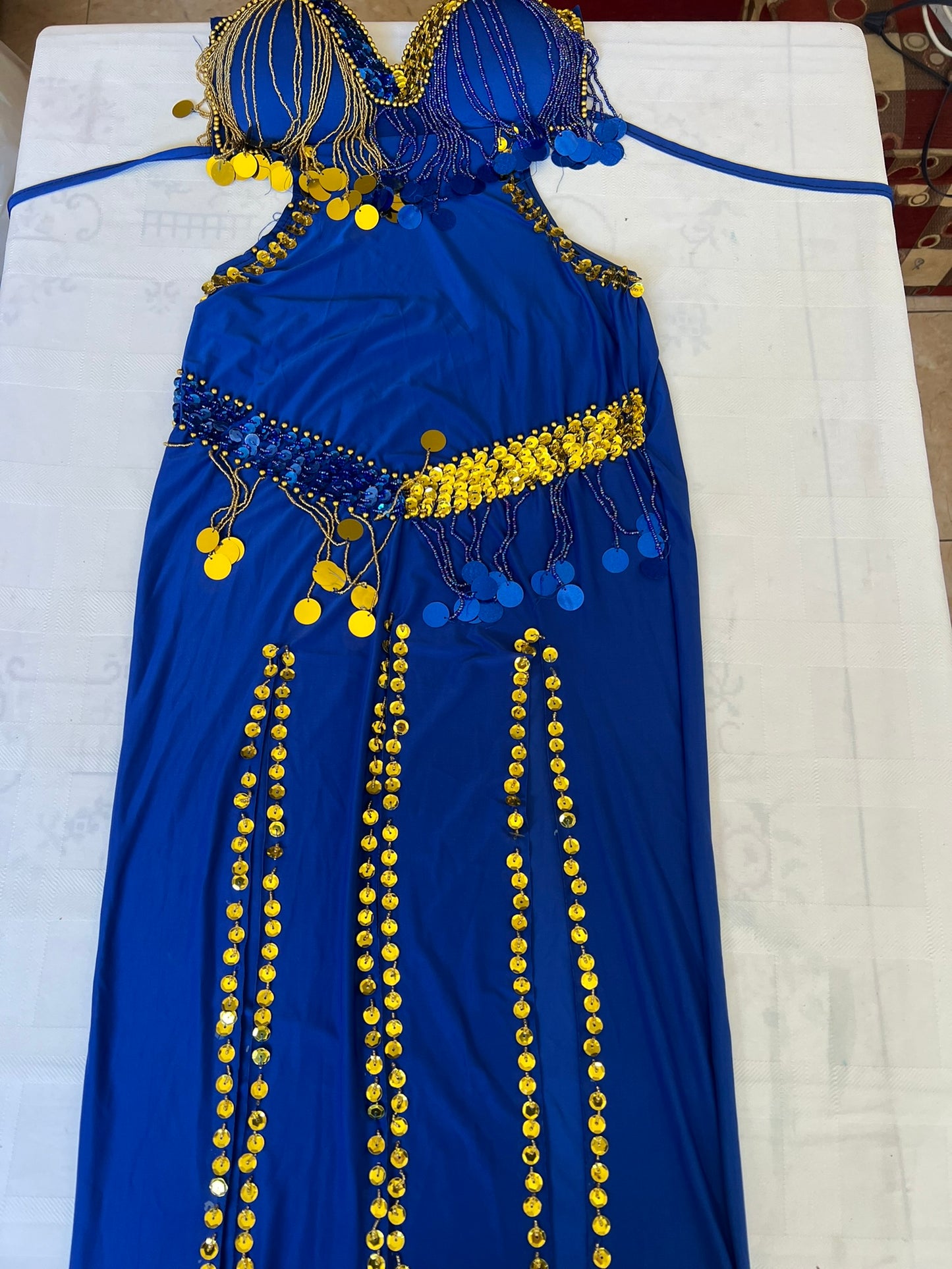 Egyptian Sexy belly dance costume, handmade Black stitched belly dance dress