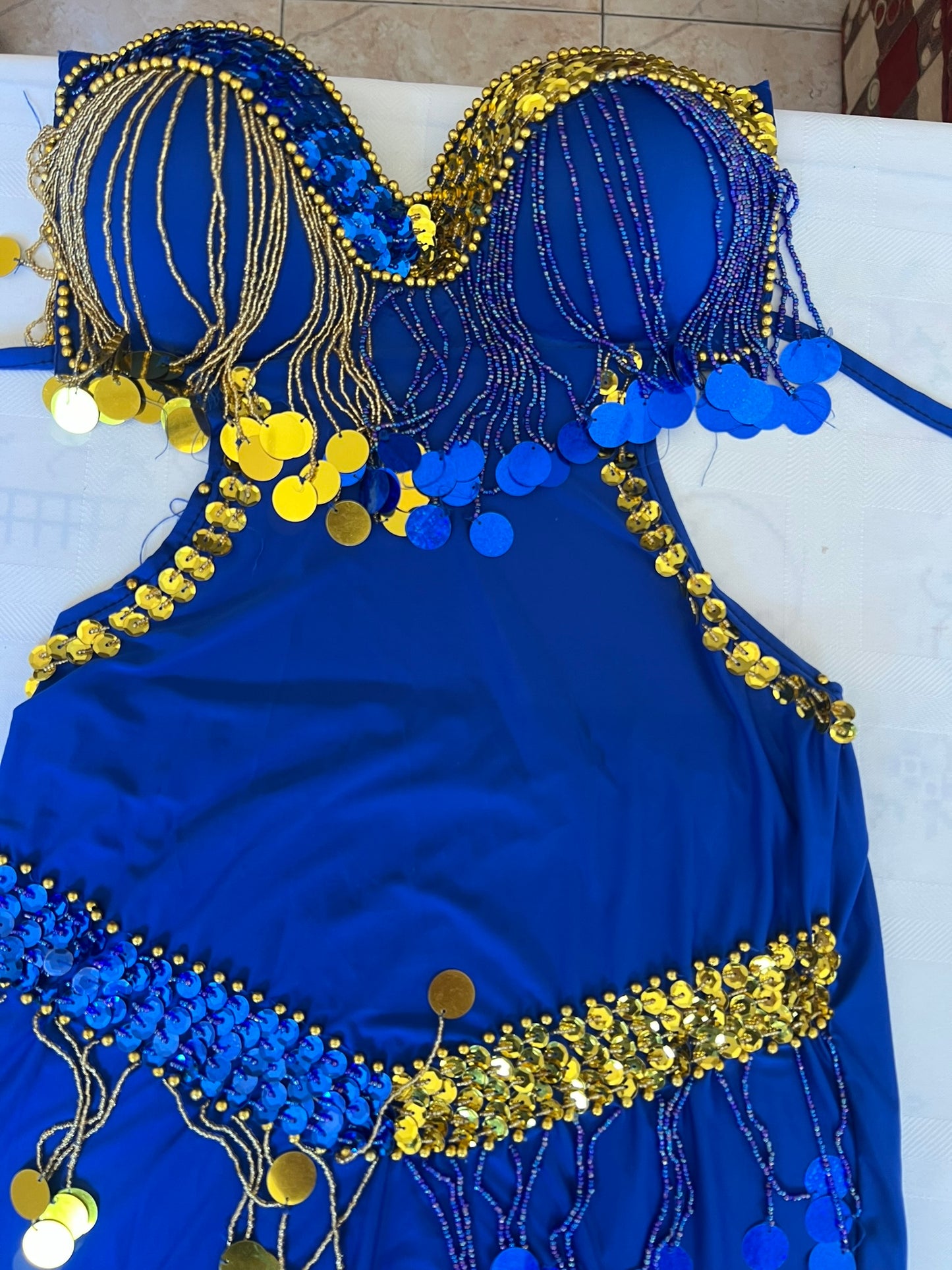 Egyptian Sexy belly dance costume, handmade Black stitched belly dance dress