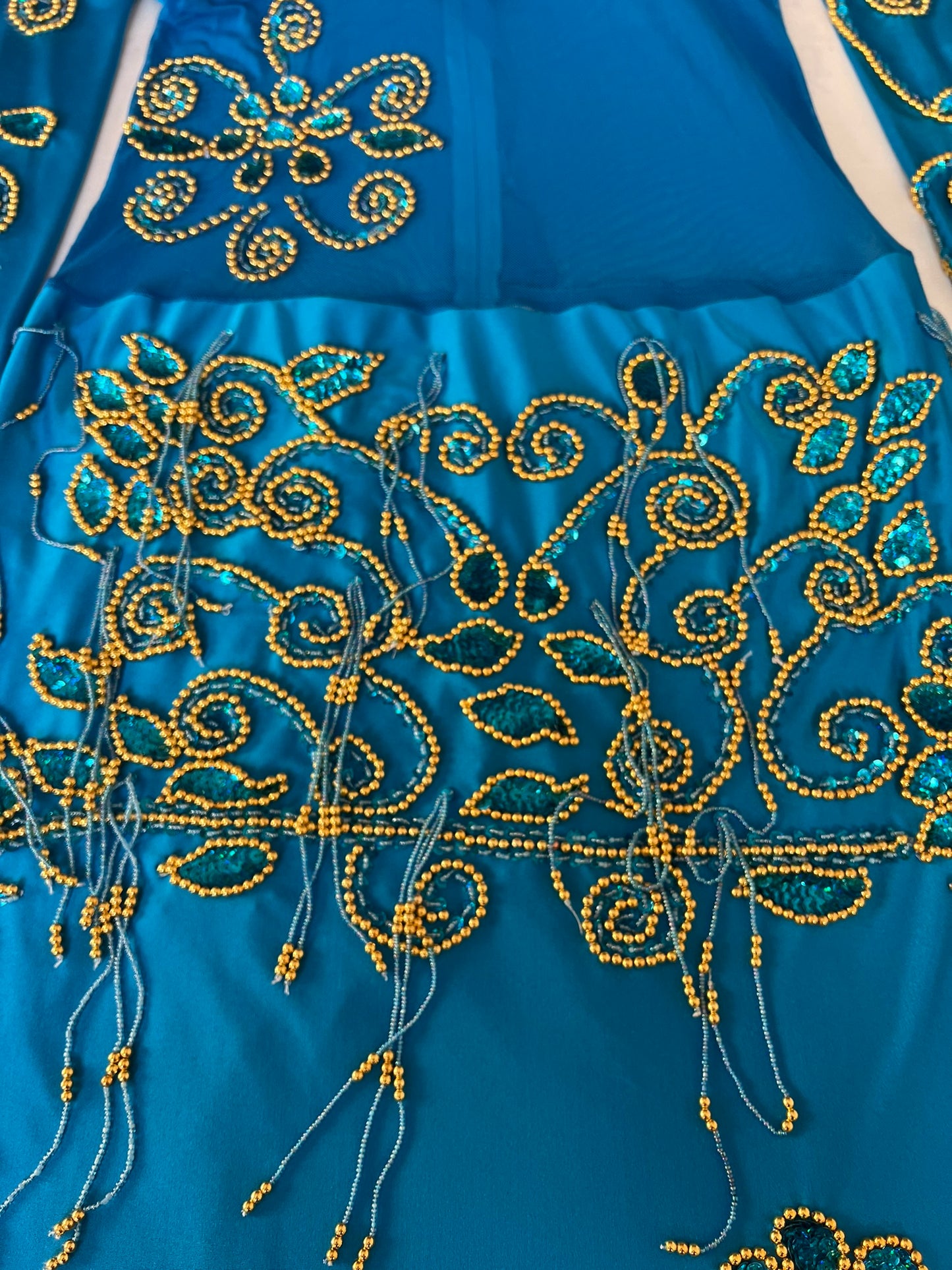 Egyptian professional belly dance dress, oriental dance outfit with arm pieces & head pieces, handmade stitched, made to order for any size.
