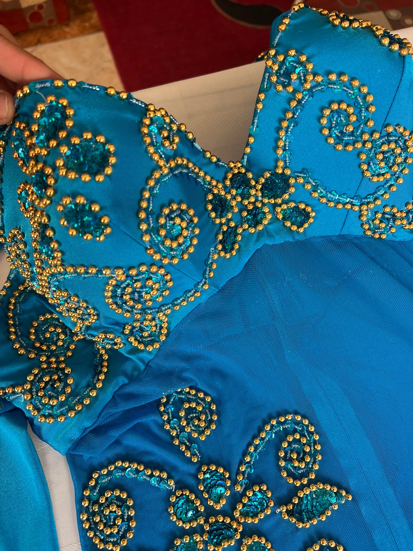 Egyptian professional belly dance dress, oriental dance outfit with arm pieces & head pieces, handmade stitched, made to order for any size.
