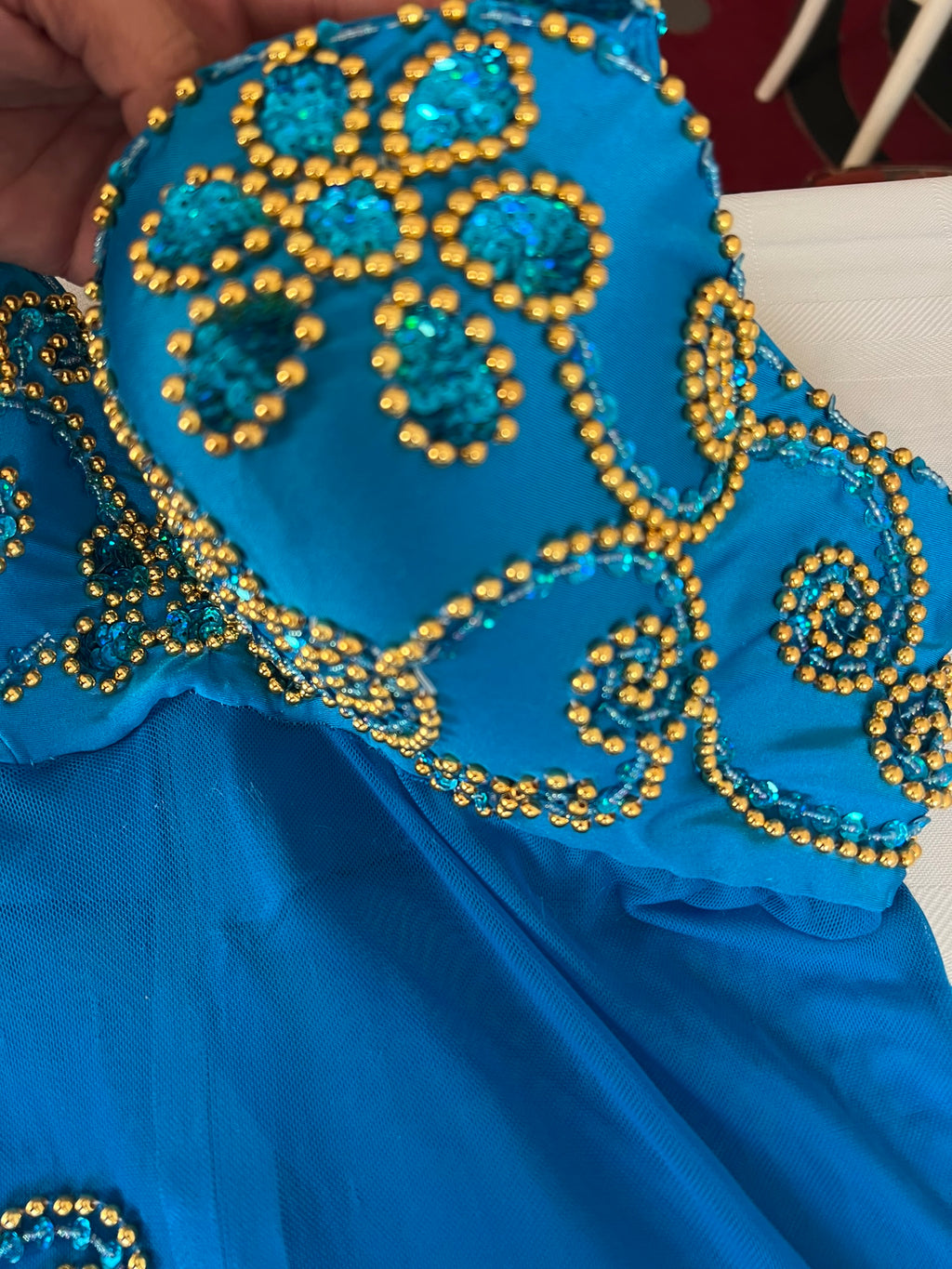 Egyptian professional belly dance dress, oriental dance outfit with arm pieces & head pieces, handmade stitched, made to order for any size.