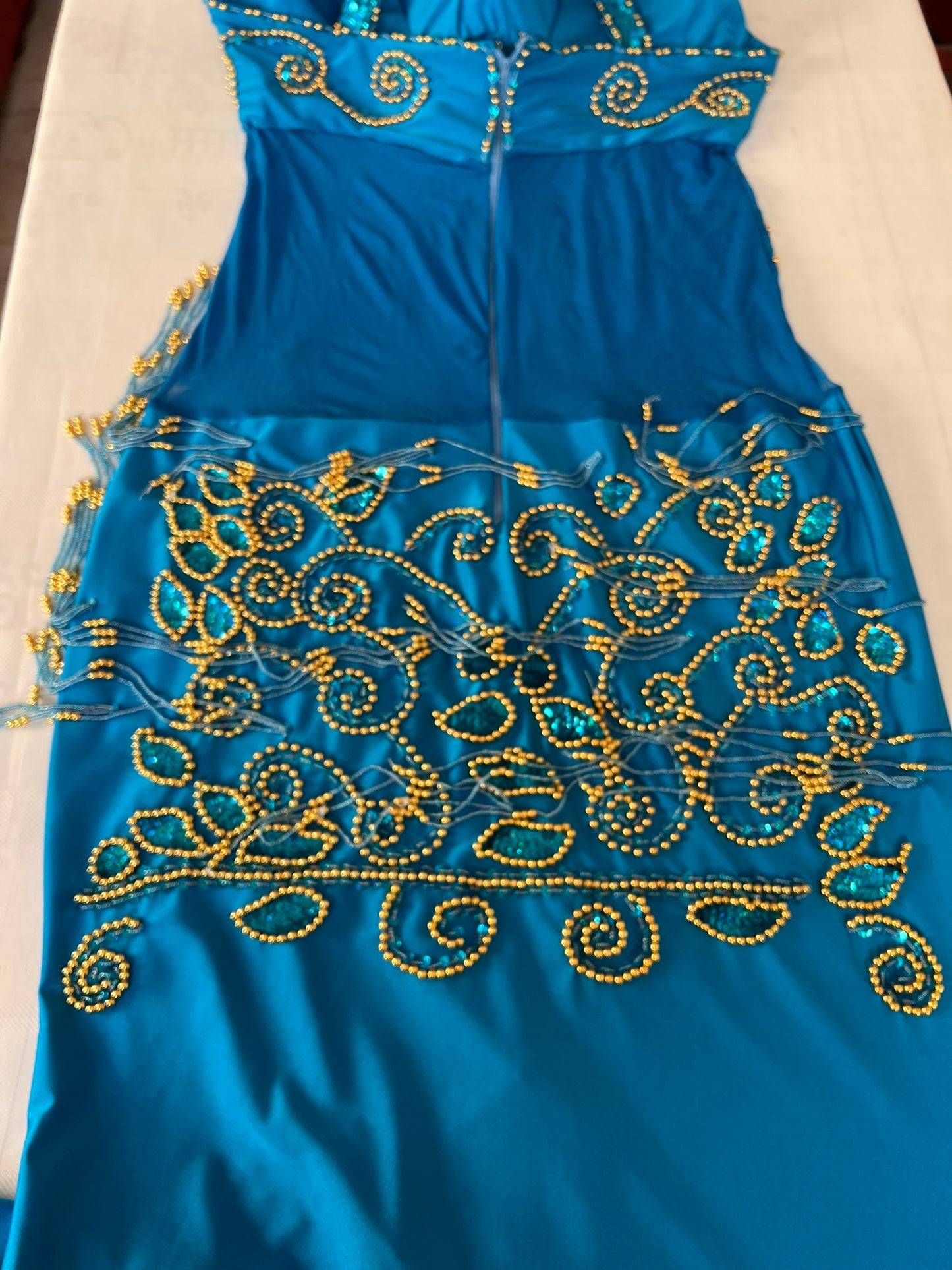 Egyptian professional belly dance dress, oriental dance outfit with arm pieces & head pieces, handmade stitched, made to order for any size.