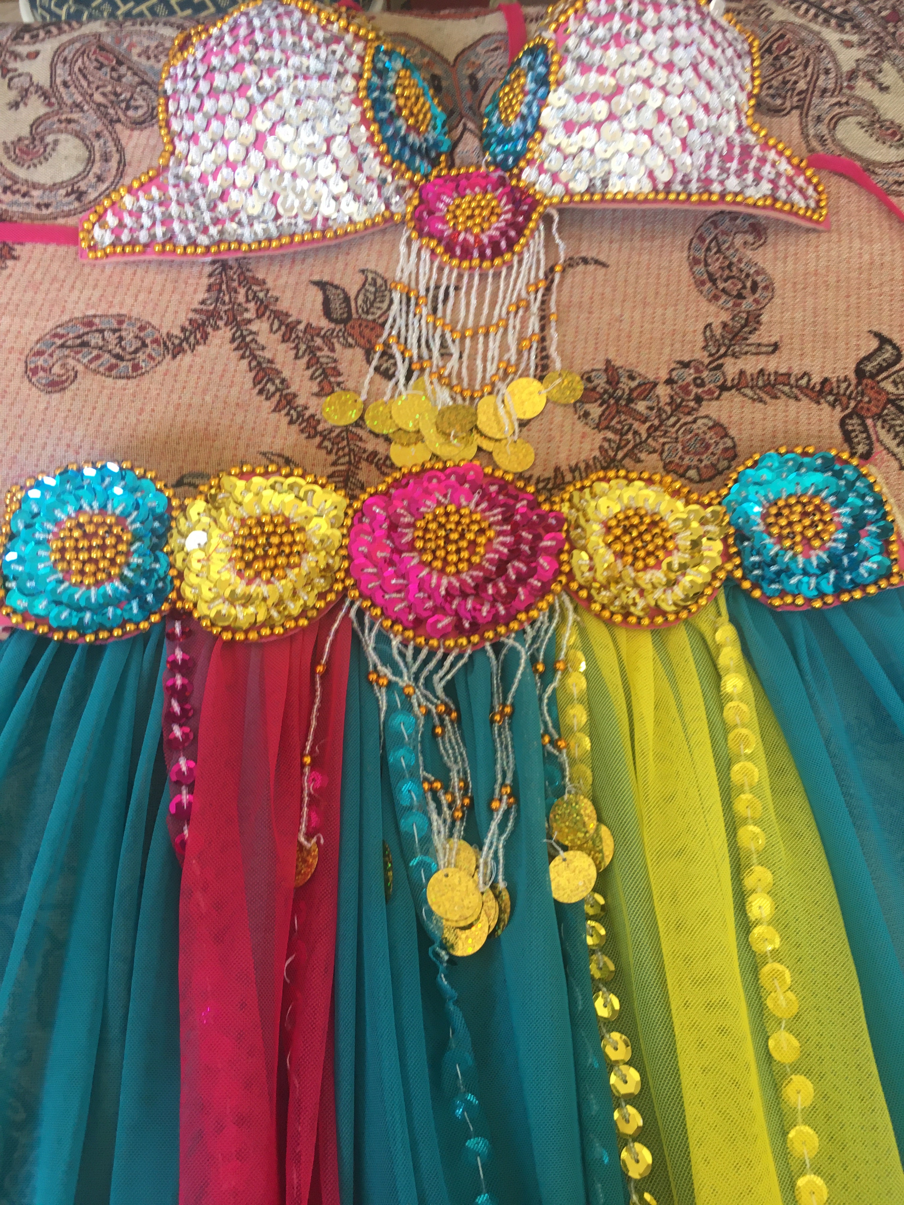 Sexy Egyptian professional belly dance costume, Handmade multi-colour belly dance outfit بدلة رقص شرقى