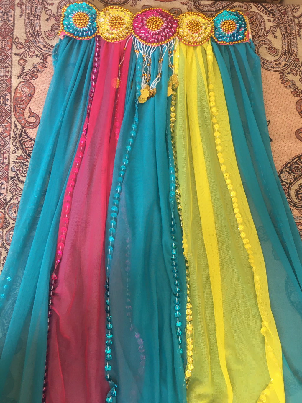 Sexy Egyptian professional belly dance costume, Handmade multi-colour belly dance outfit بدلة رقص شرقى