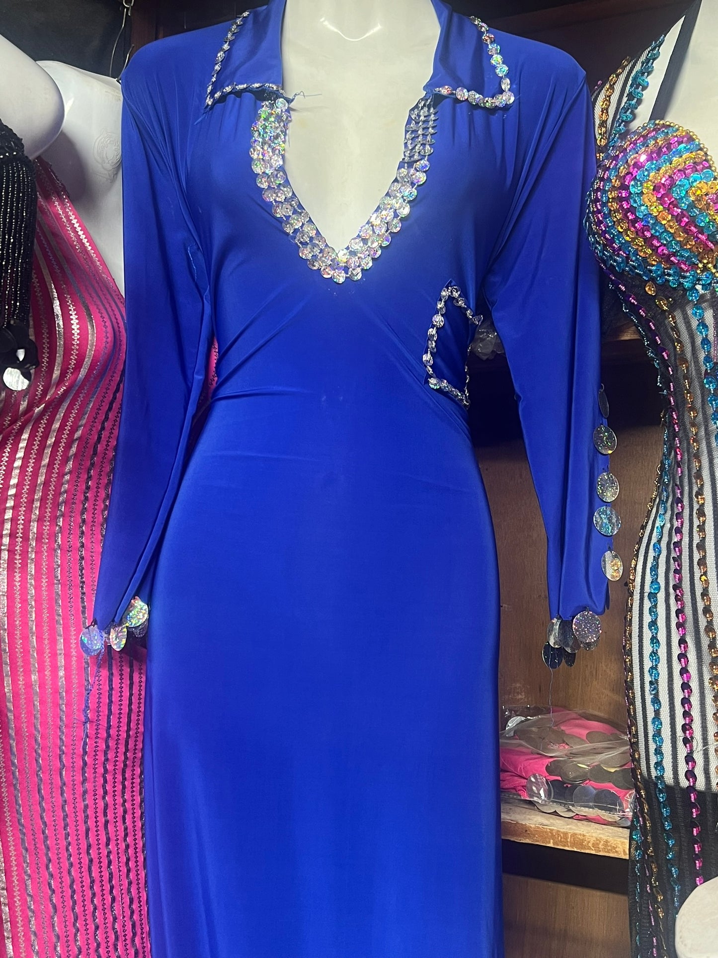 Egyptian Sexy Belly dance Dress, Saidi Dancing Galabia, Raqs sharqi Abaya outfit, one size