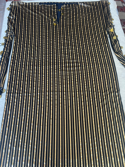 Egyptian belly dance XL - XXL dress, Nancy style striped oriental dancing abaya