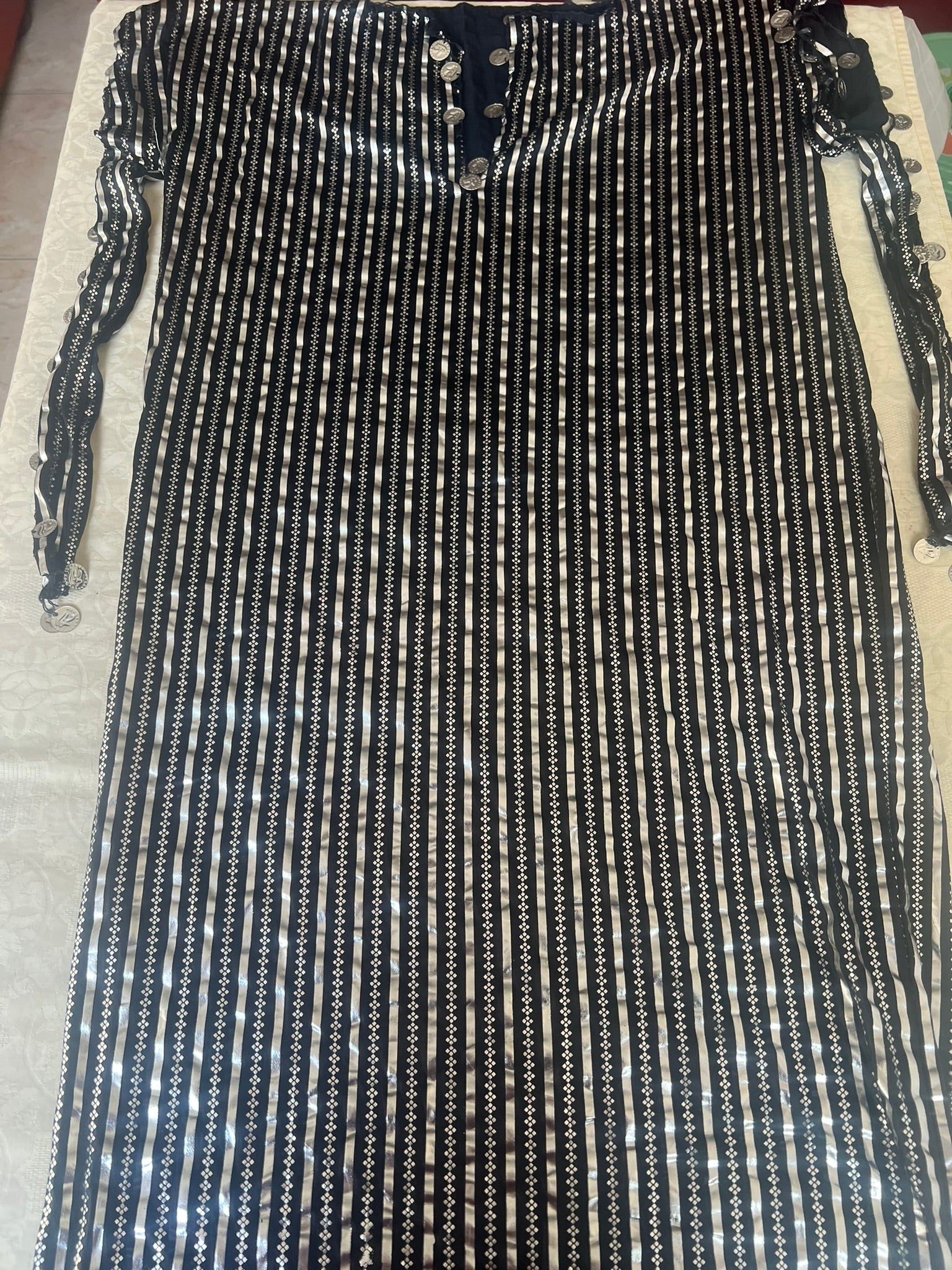 Egyptian belly dance XL - XXL dress, Nancy style striped oriental dancing abaya جلابية رقص شرقى