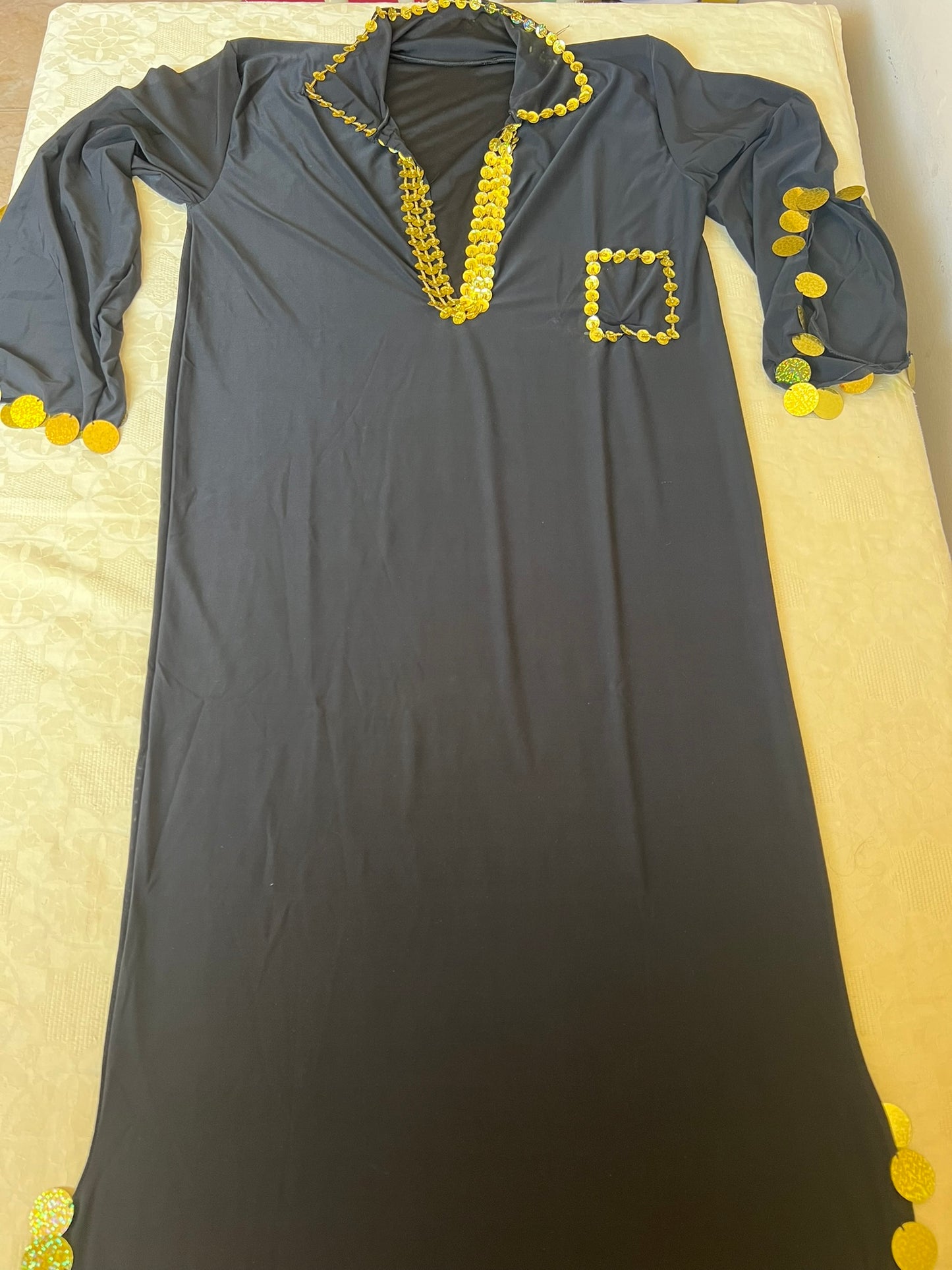 Egyptian Sexy Belly dance Dress, Saidi Dancing Galabia, Raqs sharqi Abaya outfit, one size