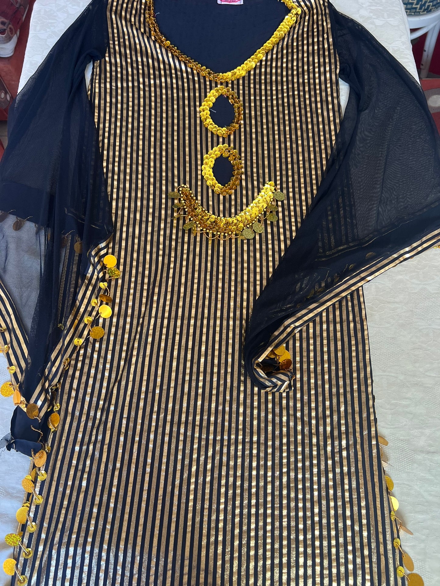 Egyptian Sexy belly dance dress, oriental dance outfit, Saidi Style one-size.