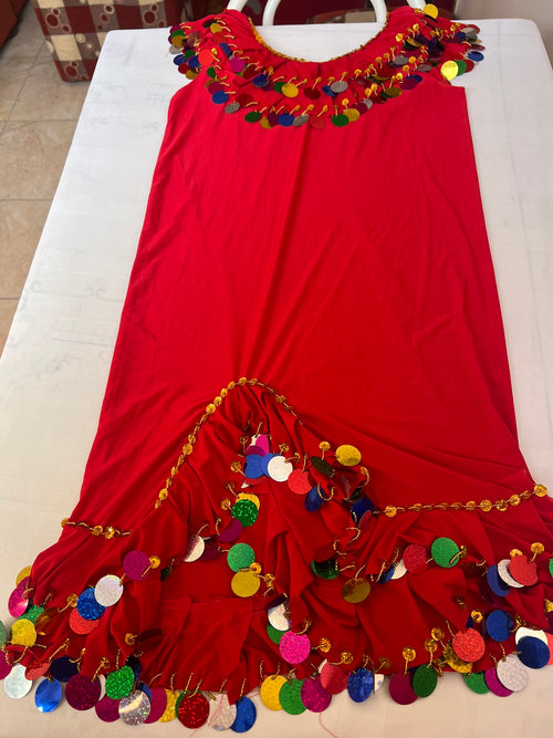 Authentic Egyptian Belly Dance Galabia – Handmade Folklore Costume Melaya dress Iskandaryan style