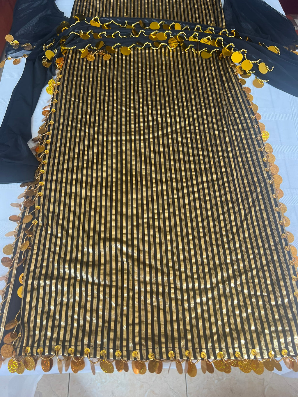 Egyptian belly dance dress, handmade one size oriental dance Saidi Galabia outfit, جلابية رقص