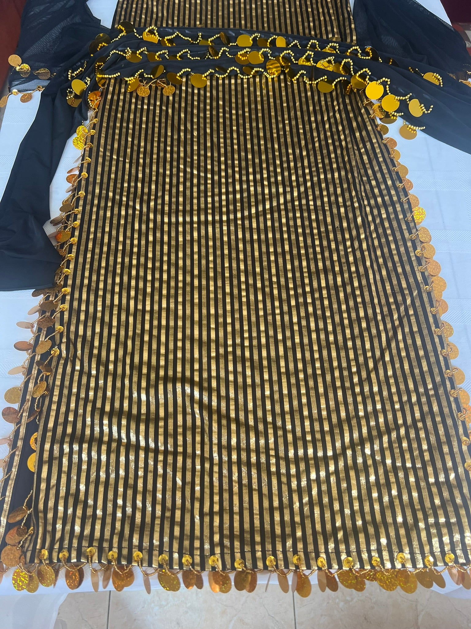 Egyptian belly dance dress, handmade one size oriental dance Saidi Galabia outfit, جلابية رقص