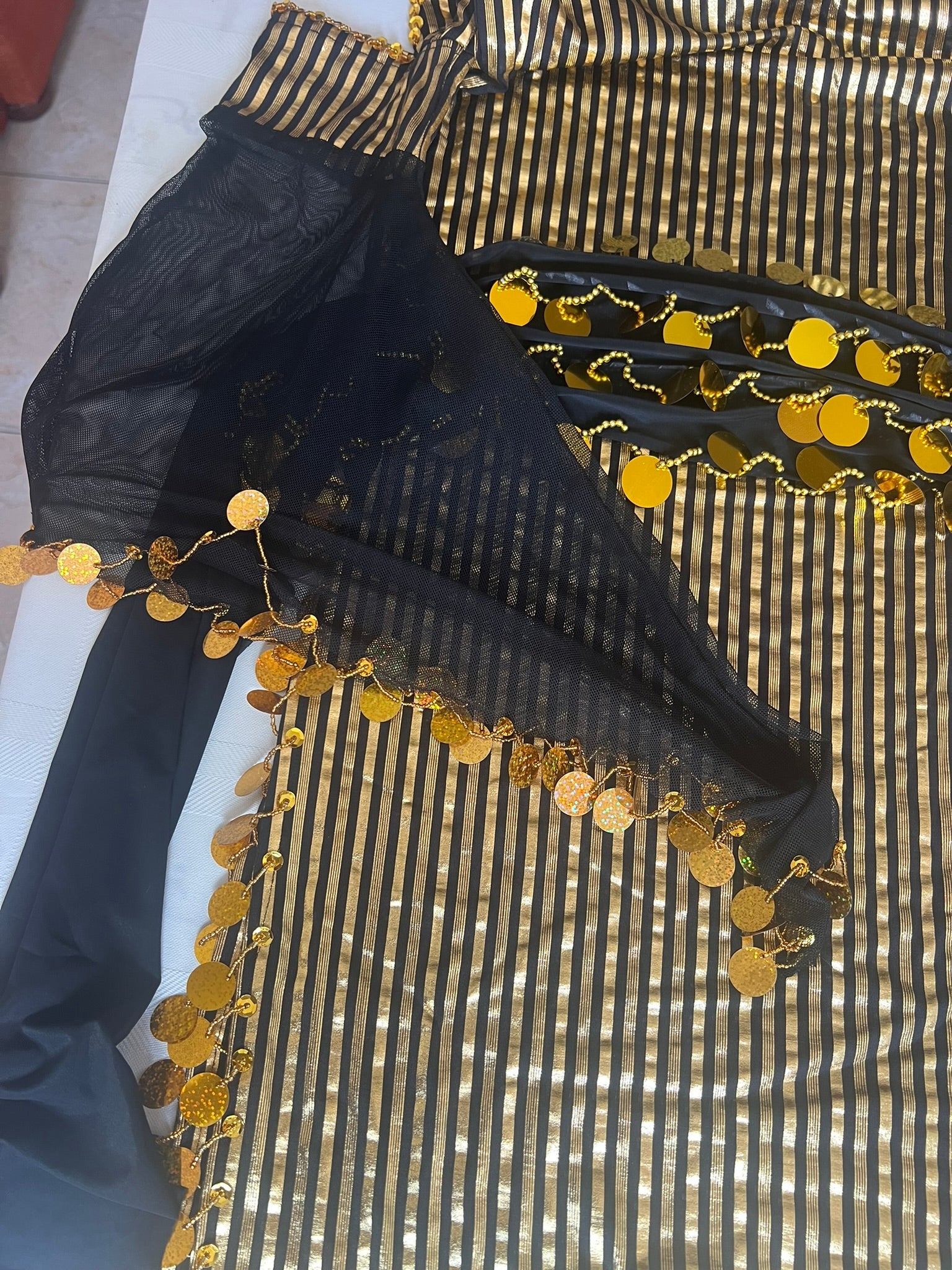 Egyptian belly dance dress, handmade one size oriental dance Saidi Galabia outfit, جلابية رقص