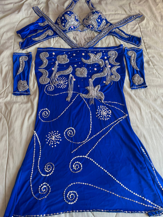 New Egyptian Belly Dance Costume, Custom-Made belly dance Dress, Handmade embroidery oriental outfit, Tribal dance skirt & Bra, Gypsy dance
