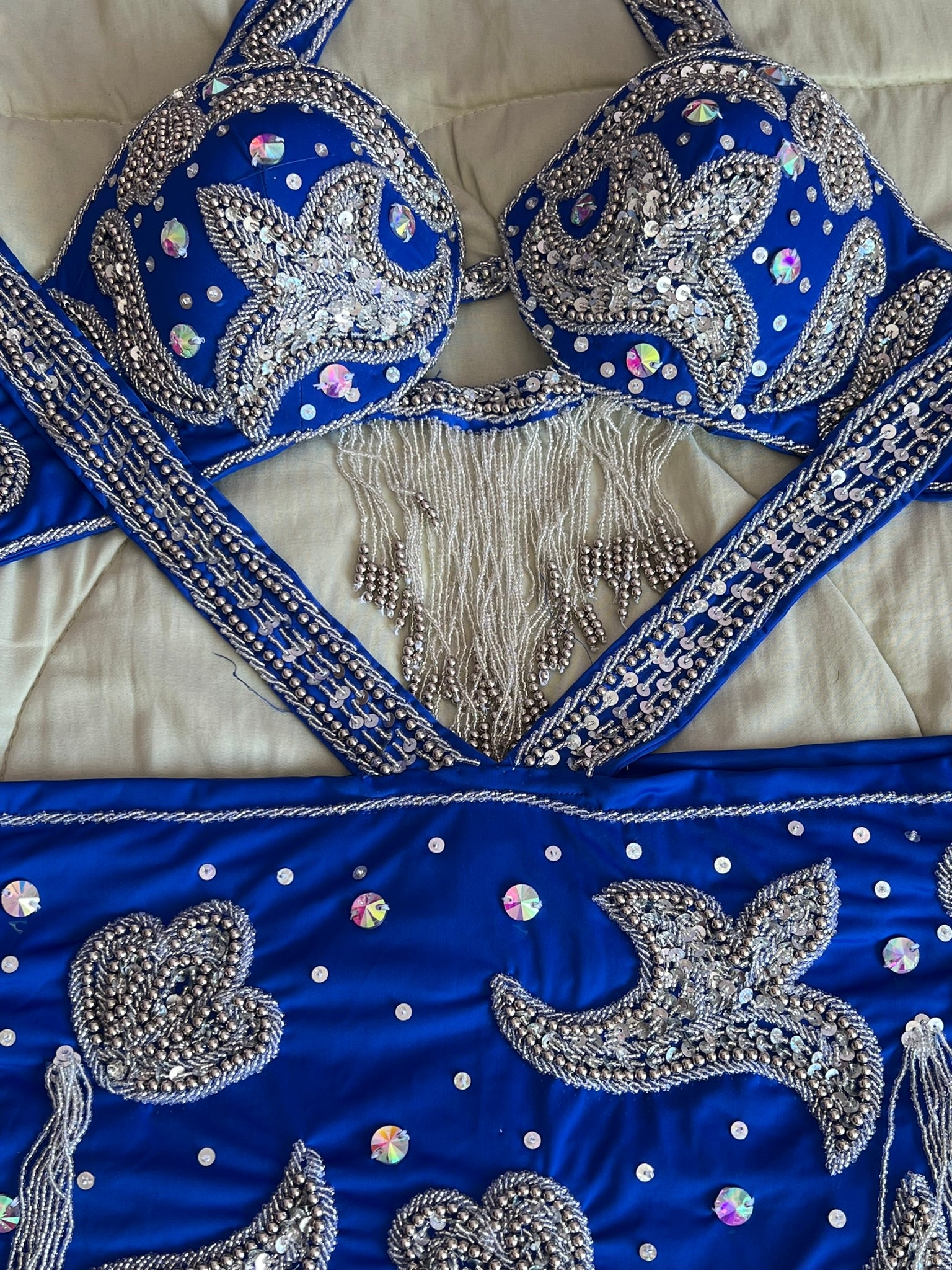 New Egyptian Belly Dance Costume, Custom-Made belly dance Dress, Handmade adorned oriental outfit, Tribal dance skirt & Bra, Gypsy dance