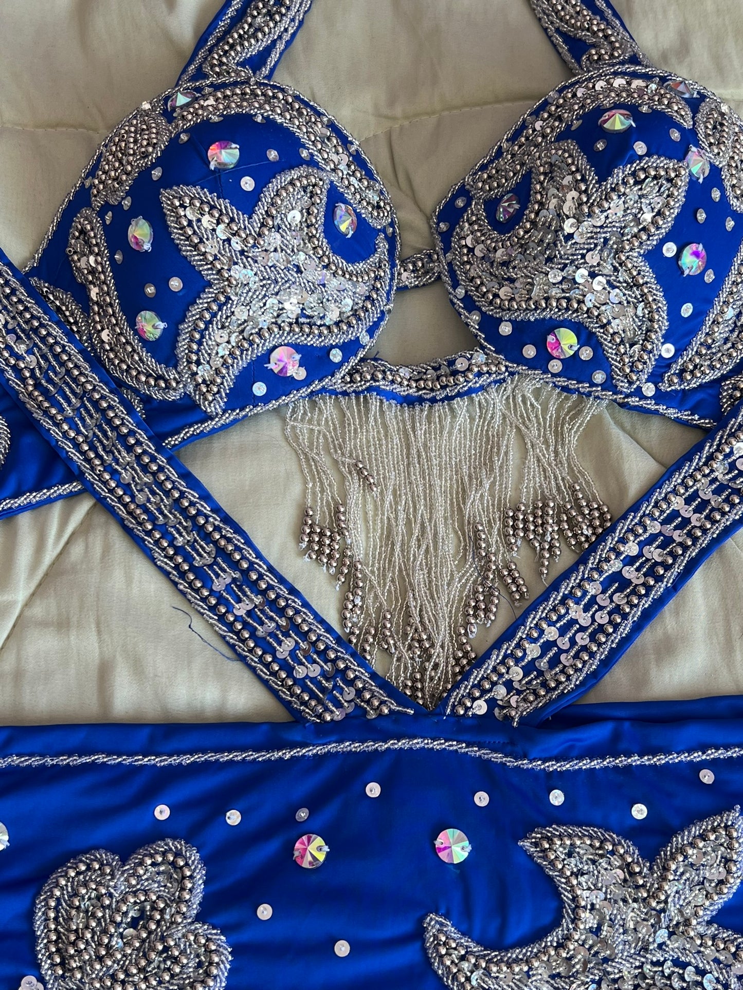 New Egyptian Belly Dance Costume, Custom-Made belly dance Dress, Handmade embroidery oriental outfit, Tribal dance skirt & Bra, Gypsy dance
