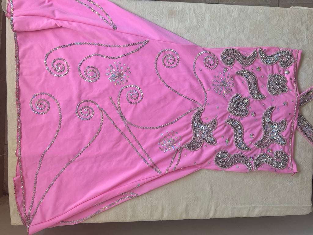 Hot Pink Egyptian Belly Dance Costume, Custom-Made belly dance Dress, Handmade embellished oriental outfit, Tribal dance skirt & Bra