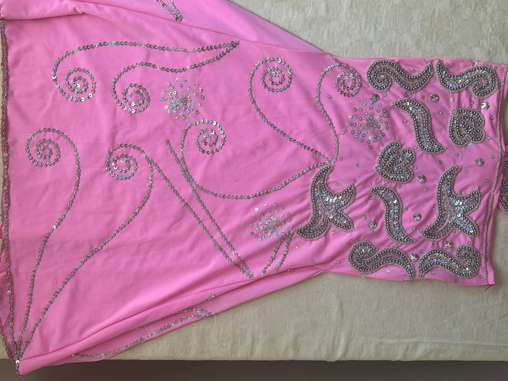 Hot Pink Egyptian Belly Dance Costume, Custom-Made belly dance Dress, Handmade embellished oriental outfit, Tribal dance skirt & Bra