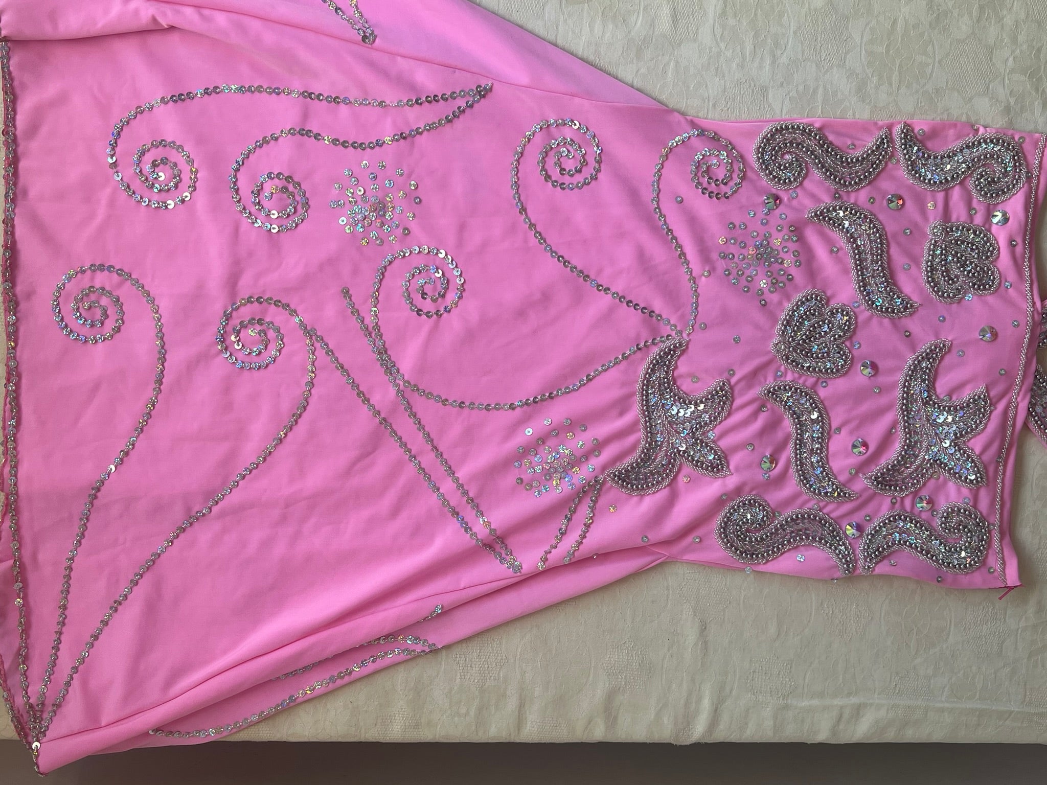 Hot Pink Egyptian Belly Dance Costume, Custom-Made belly dance Dress, Handmade embellished oriental outfit, Tribal dance skirt & Bra