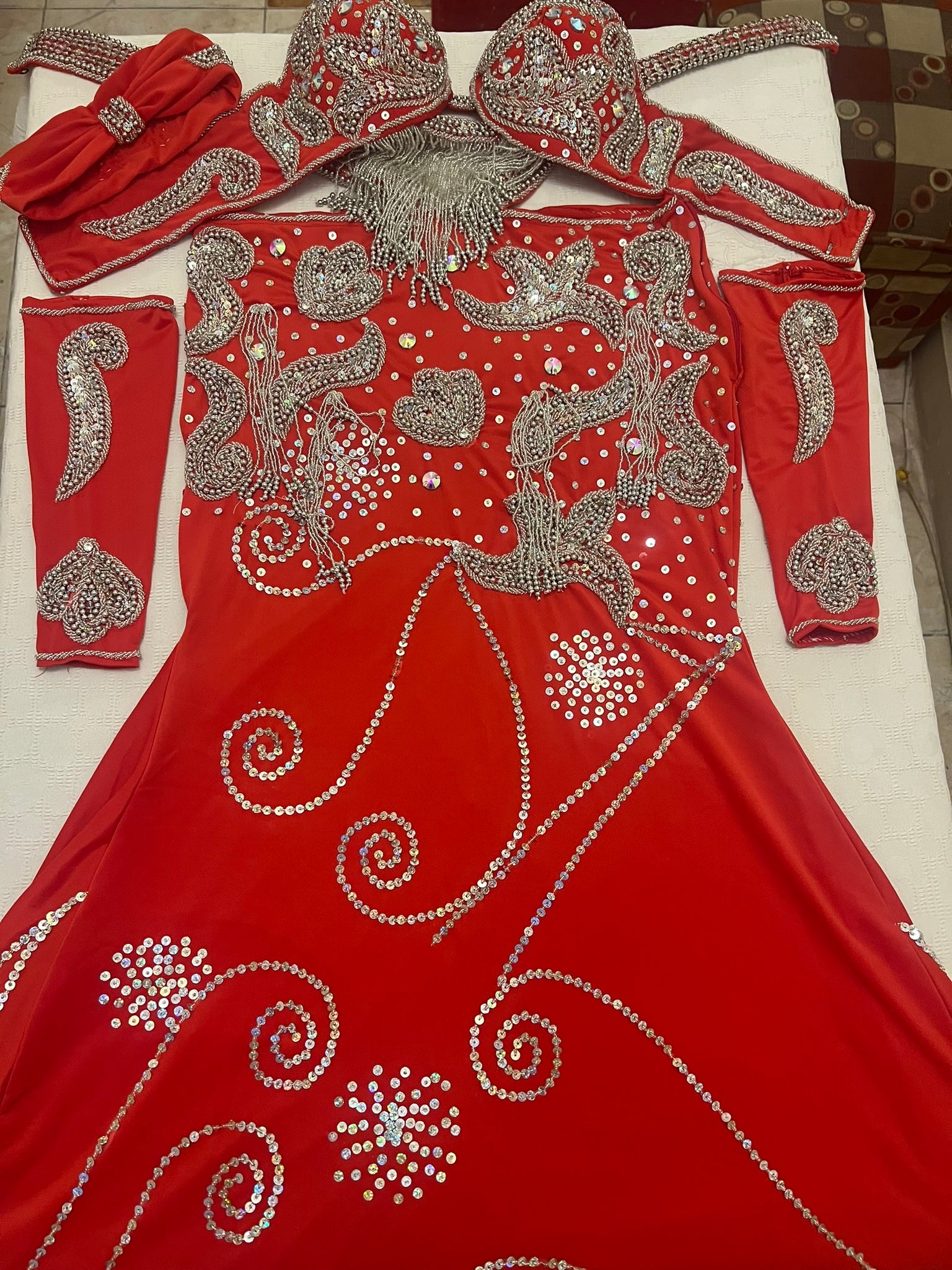 New Egyptian Belly Dance Costume, Custom-Made belly dance Dress, Handmade embroidery oriental outfit, Tribal dance skirt & Bra, Gypsy dance