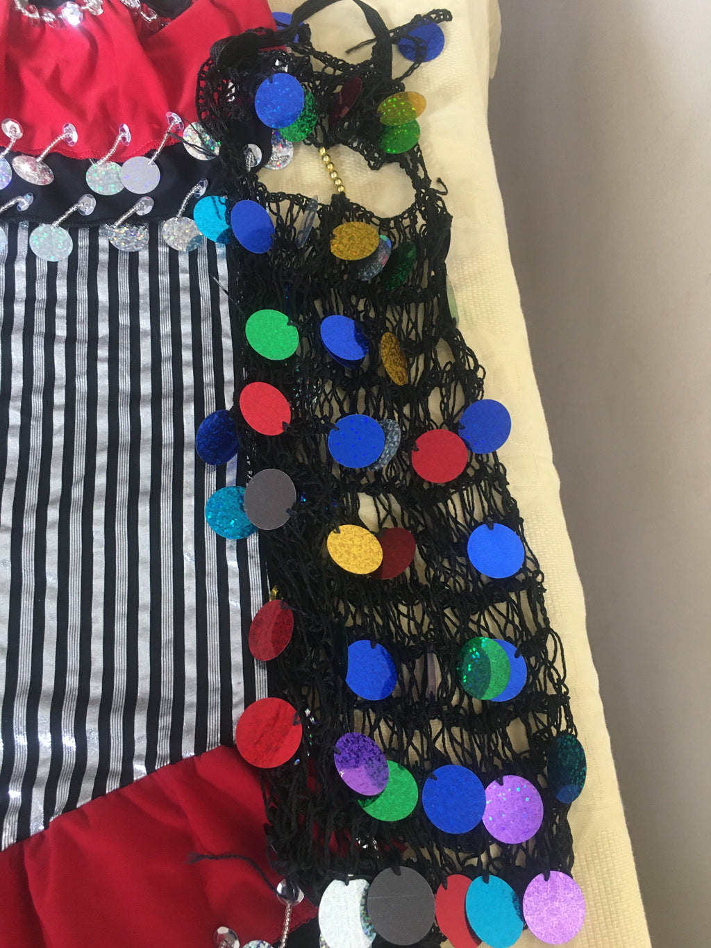 Authentic Egyptian Melaya dress/ Handmade embellished belly dance short dress with veil and face piece  ensemble