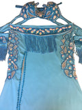 Handmade Egyptian Belly Dance Costume – Custom Lycra Outfit with Sexy Cutouts, Bra, Skirt & Sleeves – Luxor Bazar Exclusive