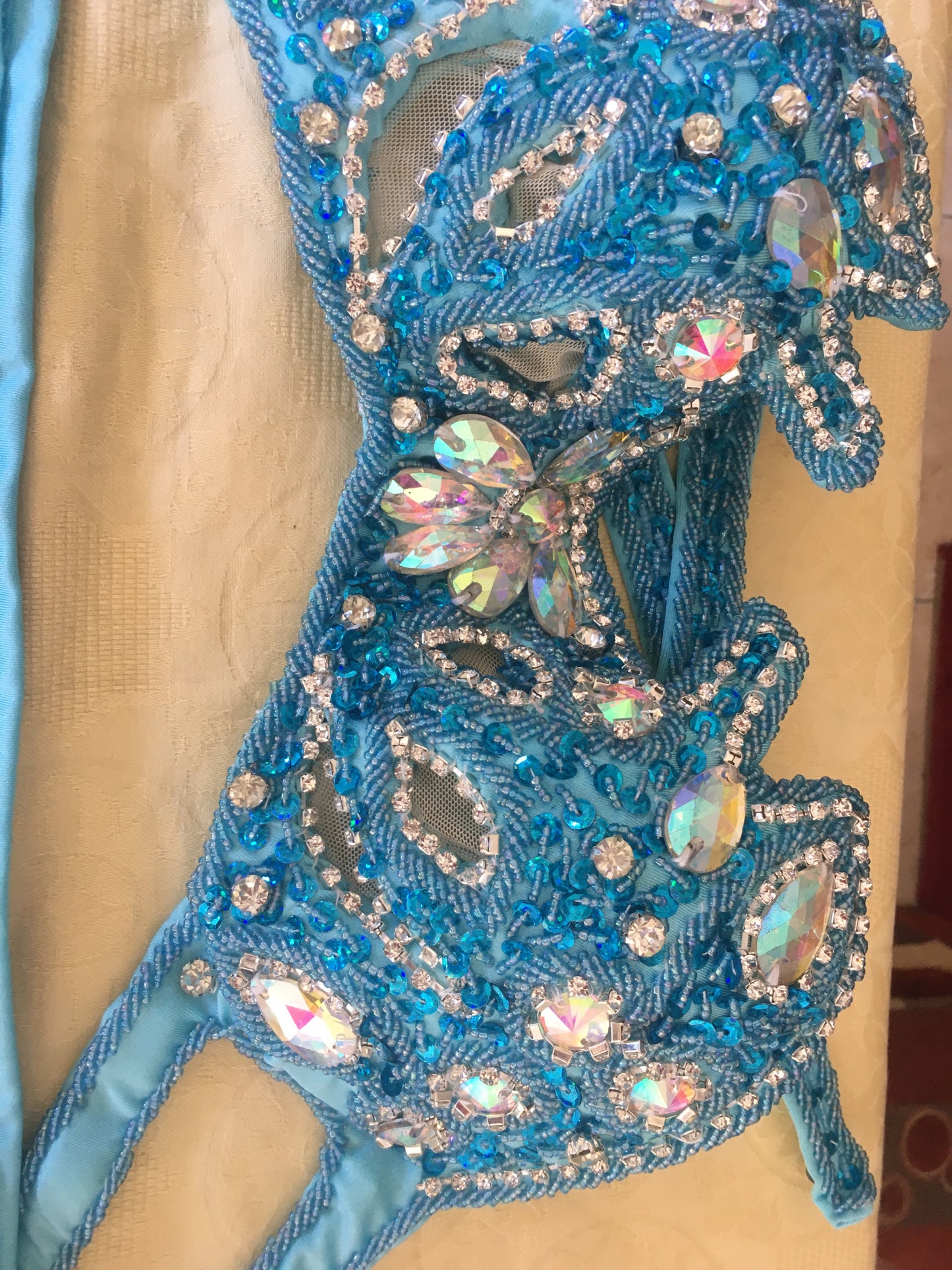 Sexy Egyptian professional belly dance costume, New Custom-made Belly Dance Dress, Handmade stitched dance outfit with side cutouts.