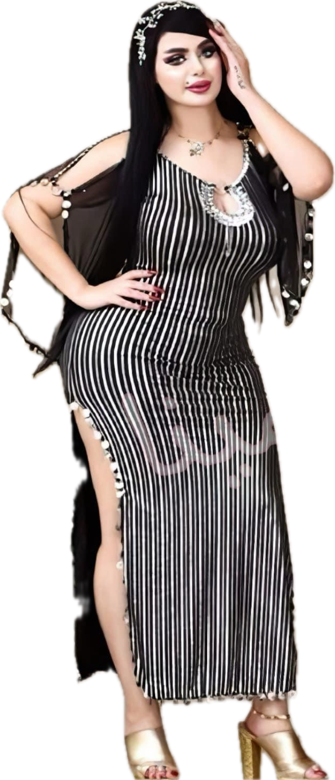 Egyptian new belly dance dress, Fallahi style oriental dance galabia, handmade