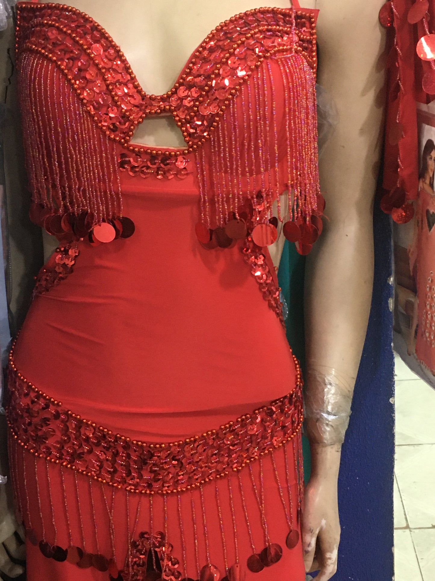 Egyptian Sexy belly dance costume, handmade embroidered bellydance dress unisize
