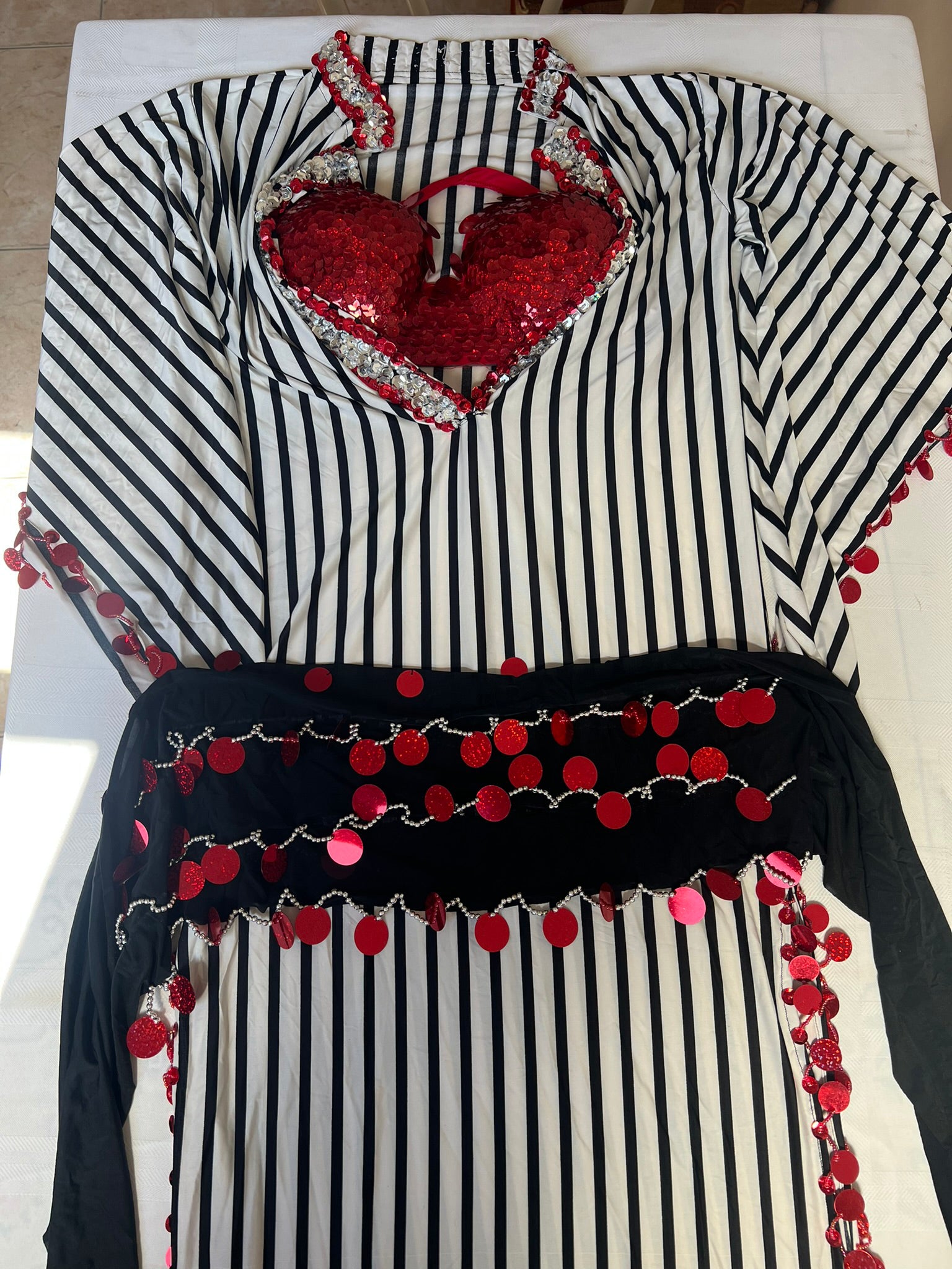 Egyptian Oriental Belly Dance Dress, with bra & hip scarf included, Belly dancing outfit