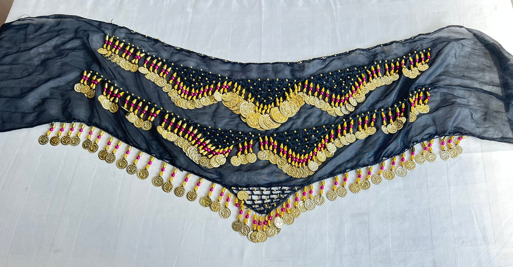 Sexy, heißer, ägyptischer roter handgemachter Bauchtanz-Hüftschal, Tanztuch für Damen, bestickter Tanzgürtel, 150 cm lang, 30 cm breit.