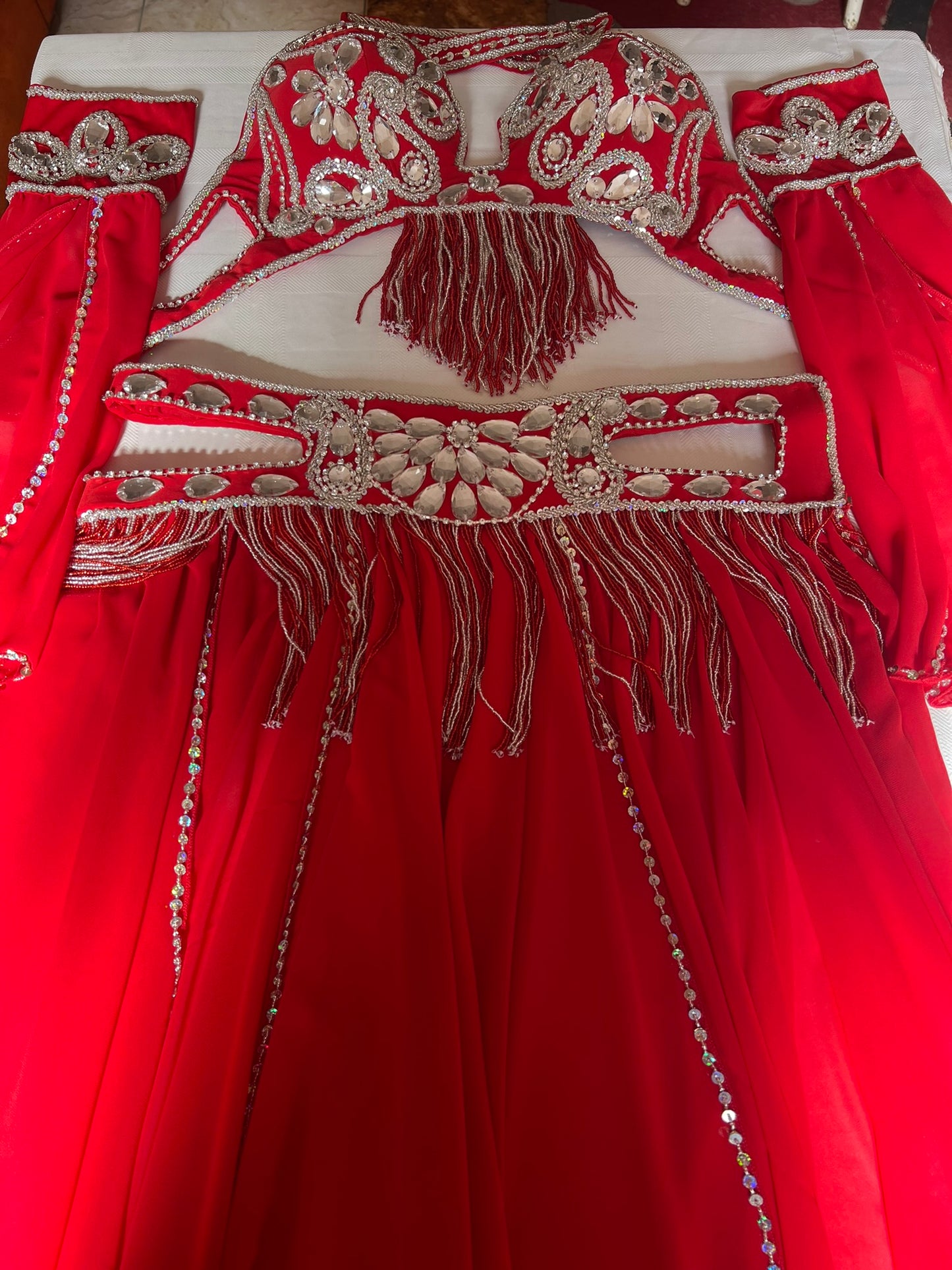 Professional Sexy red Belly Dance Costume from Egypt, BELLYDANCE Custom-made New outfit, High quality dancing ensemble.