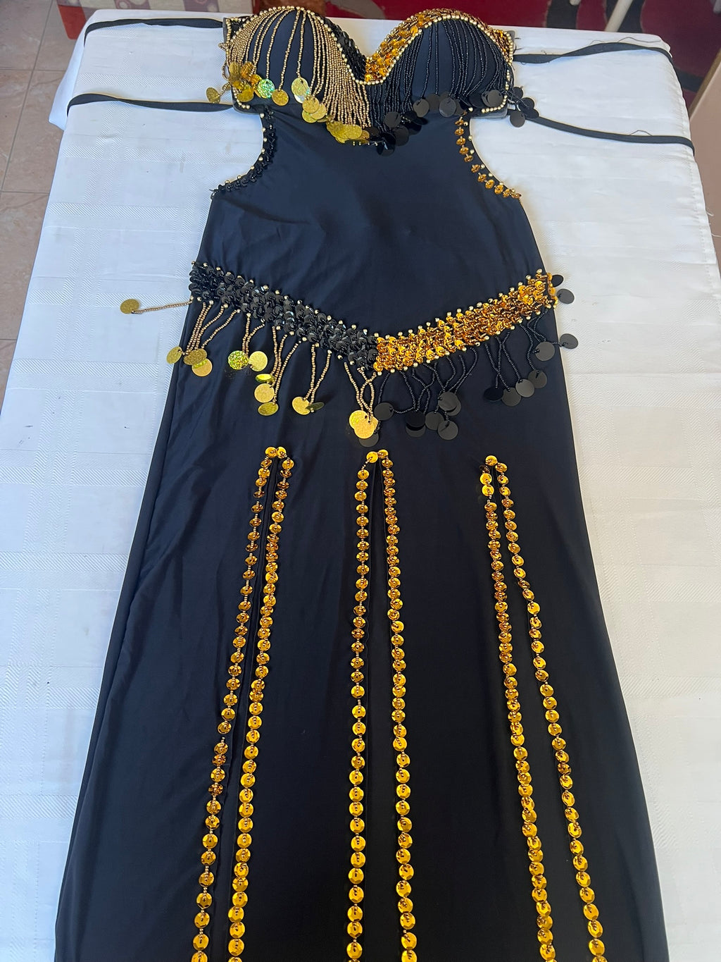 Egyptian Sexy belly dance costume, handmade beaded belly dance dress, بدلة رقص