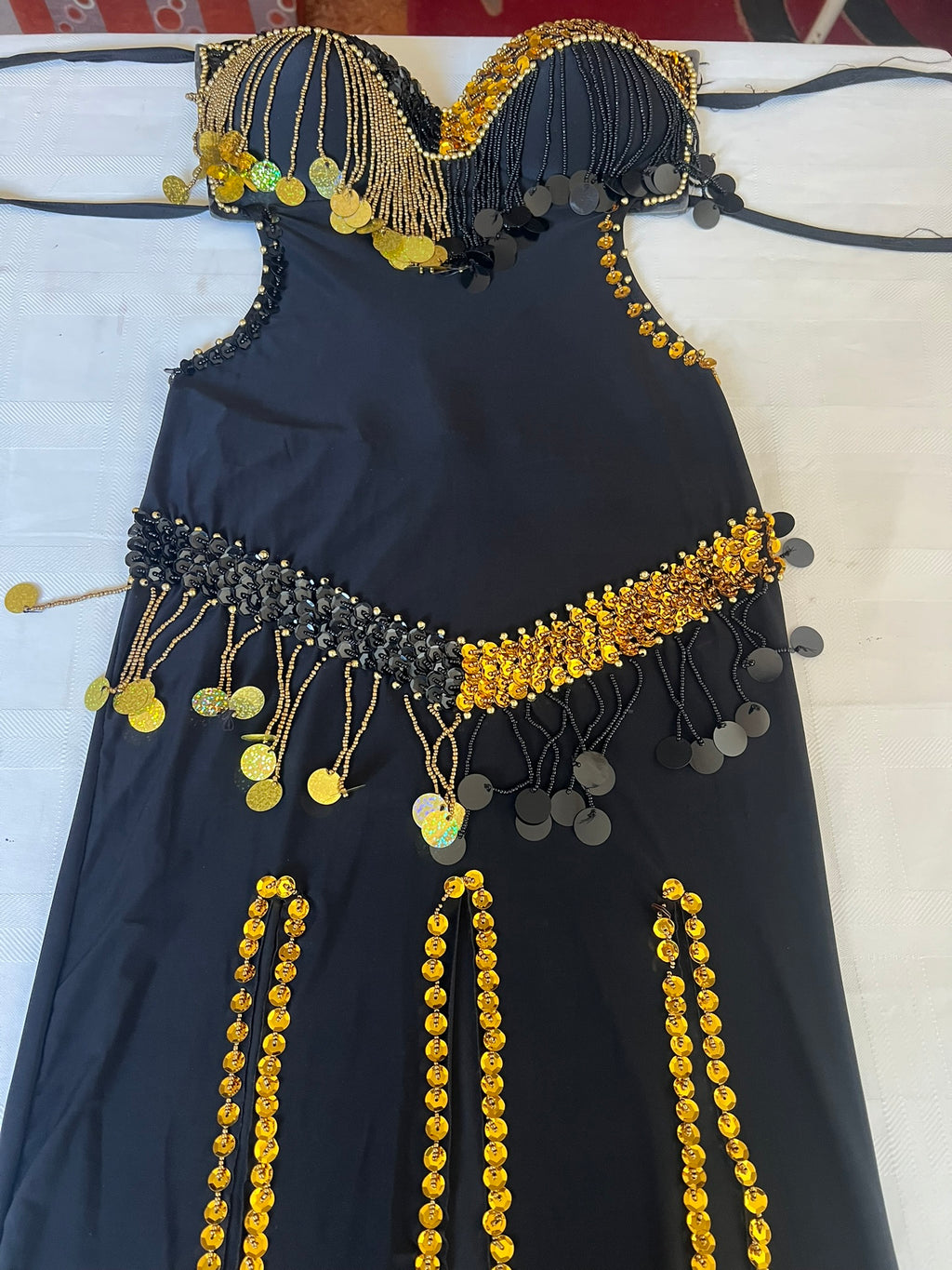 Egyptian Sexy belly dance costume, handmade beaded belly dance dress, بدلة رقص