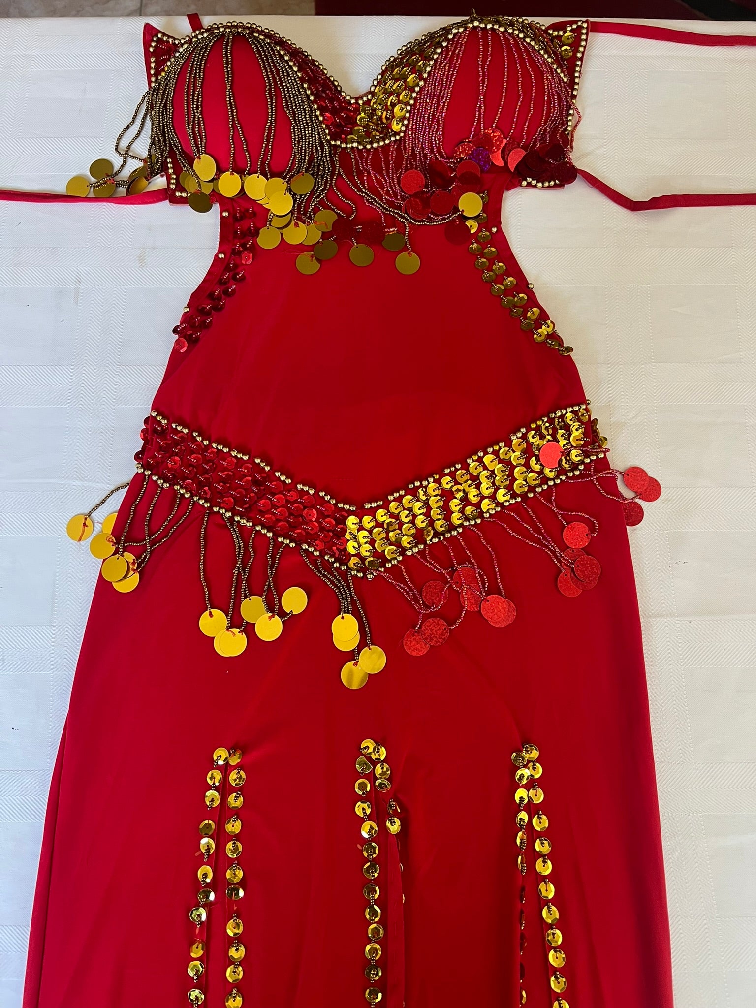 Egyptian Sexy Belly Dance Costume – Handmade Beaded Dress (بدلة رقص)