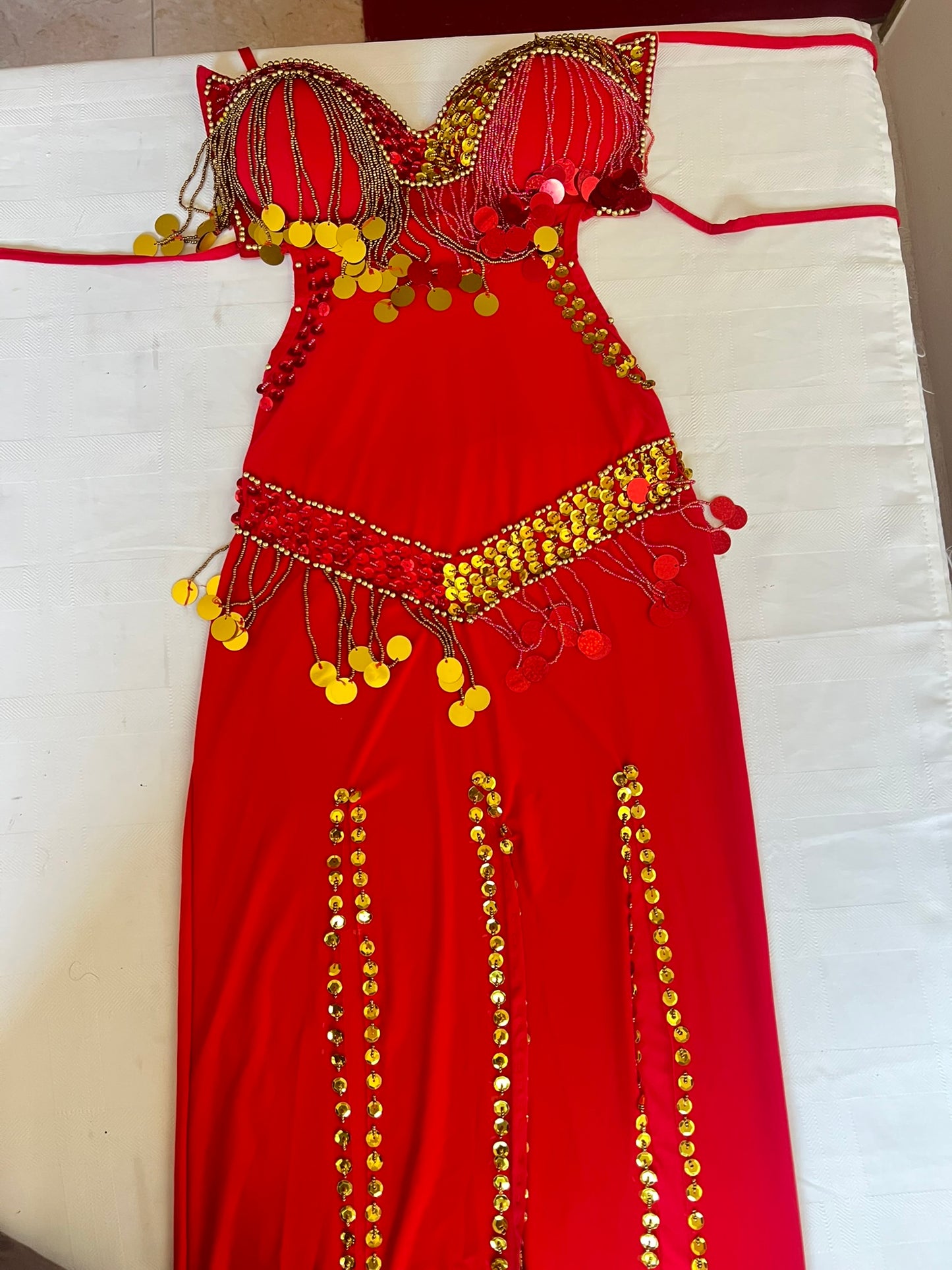 Egyptian Sexy belly dance costume, handmade beaded belly dance dress, بدلة رقص