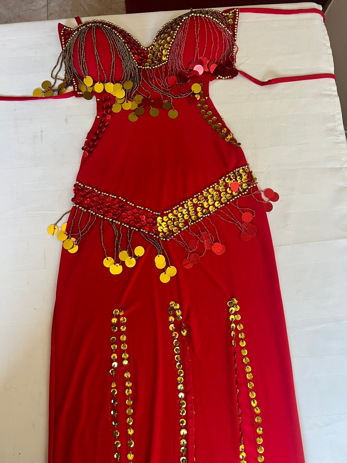 Egyptian Sexy belly dance costume, handmade beaded belly dance dress, بدلة رقص